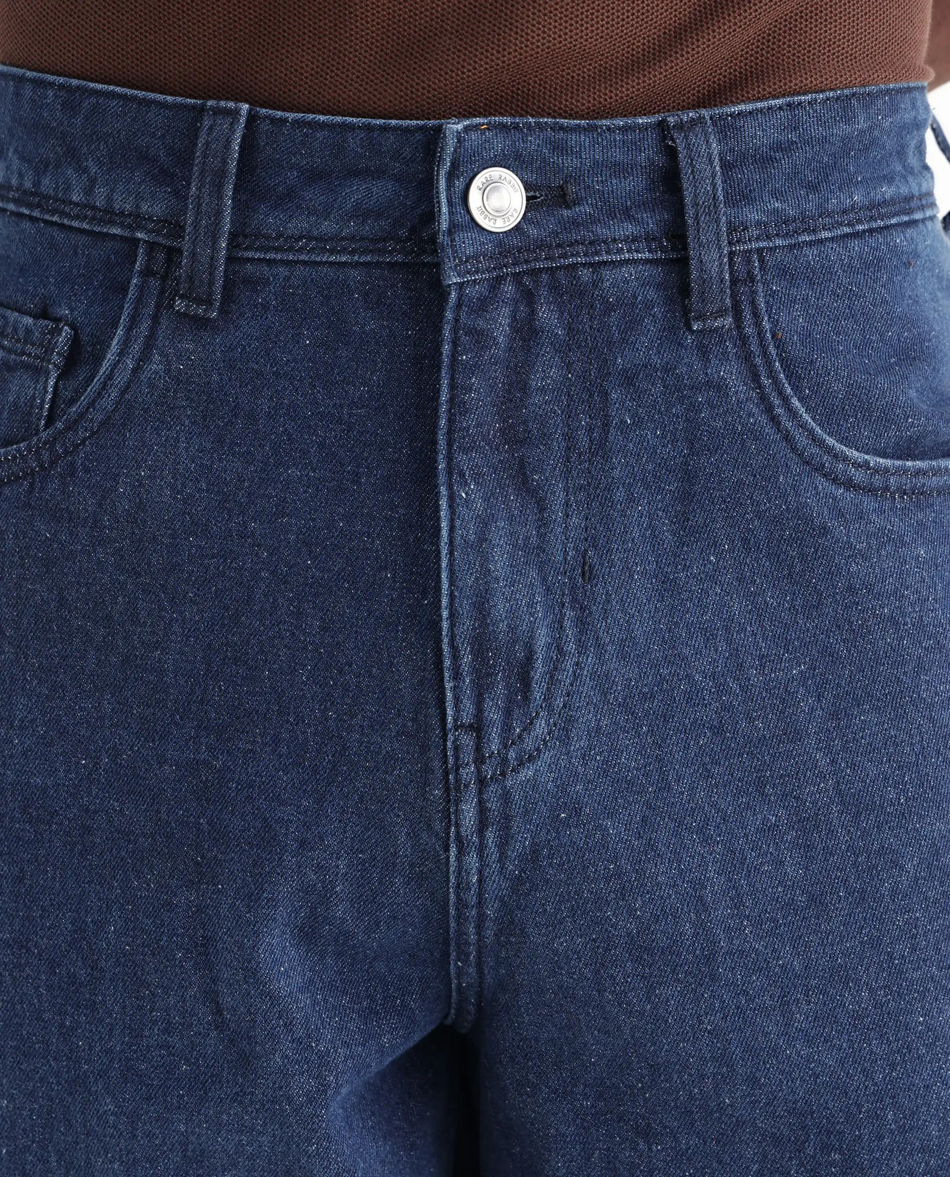Rare Rabbit Men's Niot Blue Cotton Plain Baggy Fit Jeans - Image 6
