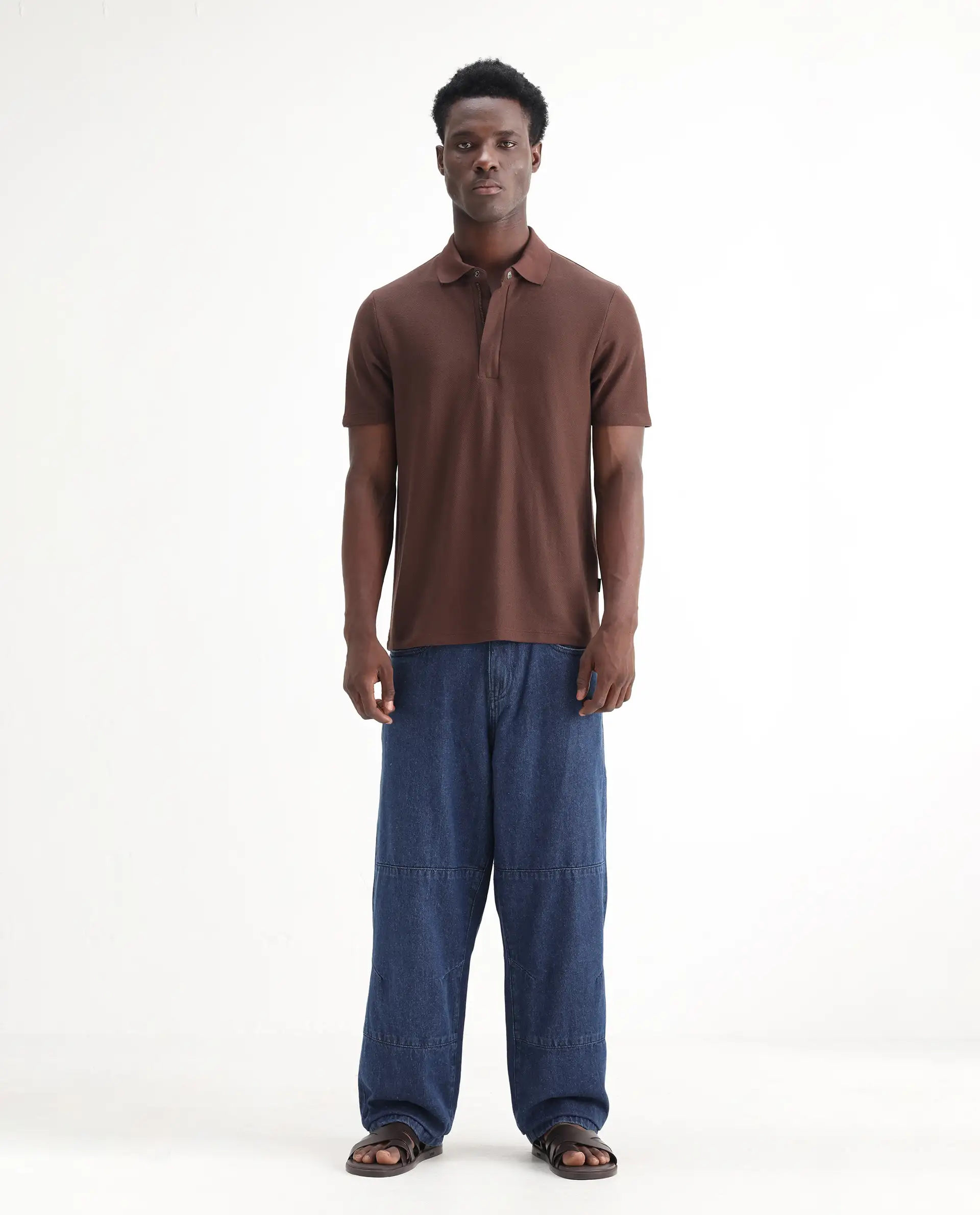 Rare Rabbit Men's Niot Blue Cotton Plain Baggy Fit Jeans - Image 7