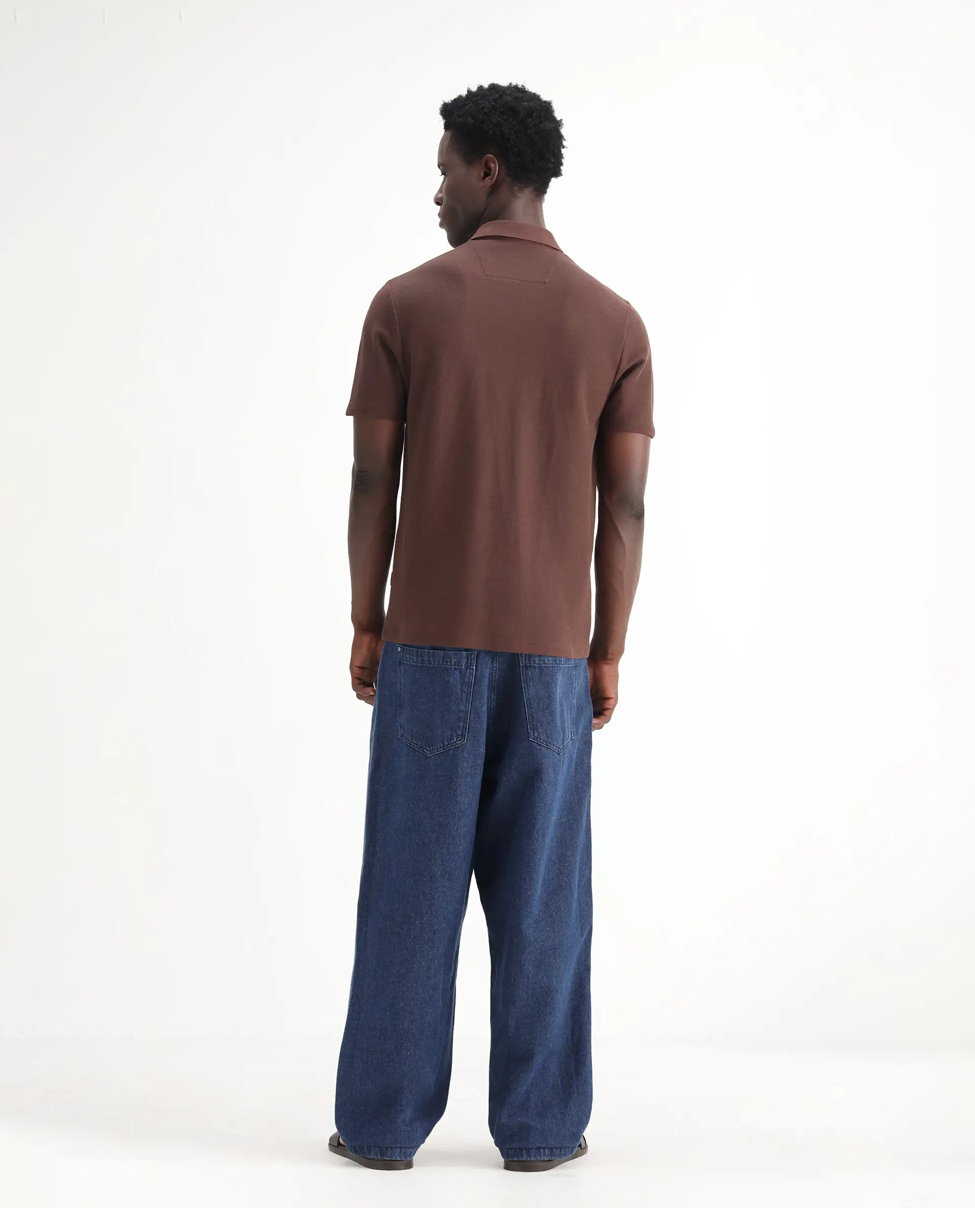 Rare Rabbit Men's Niot Blue Cotton Plain Baggy Fit Jeans - Image 9