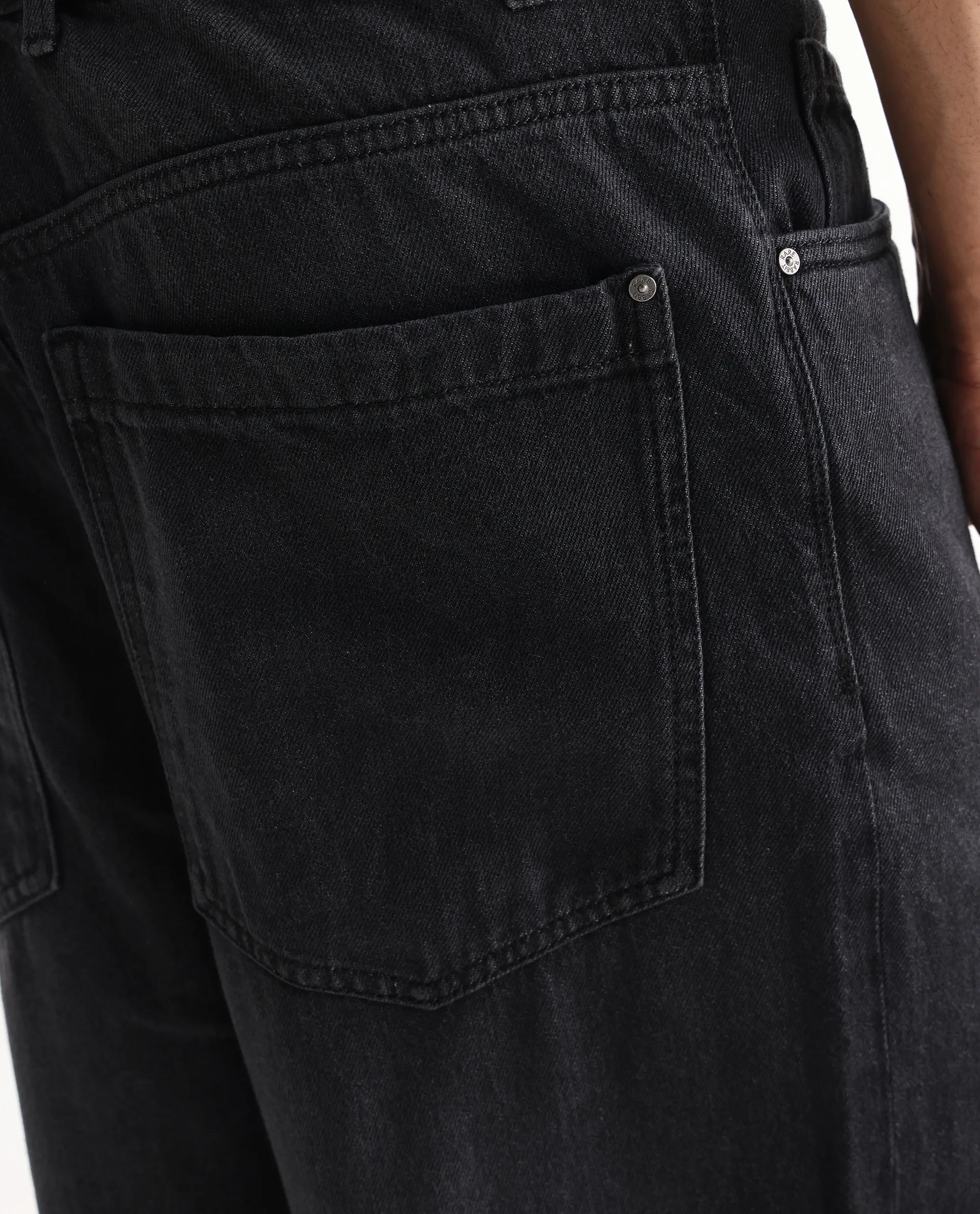 Rare Rabbit Men's Niret Dark Grey Cotton Plain Baggy Fit Jeans - Image 8