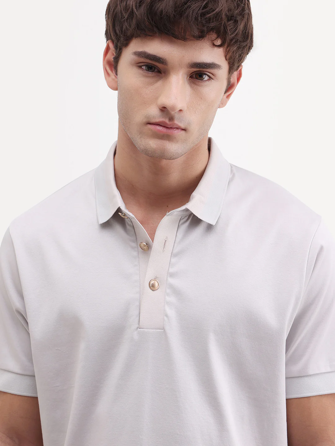 Rare Rabbit Men's Nish Pastel Green Cotton Fabric Half Sleeve Spread Collar Regular Fit Plain Polo - Image 3