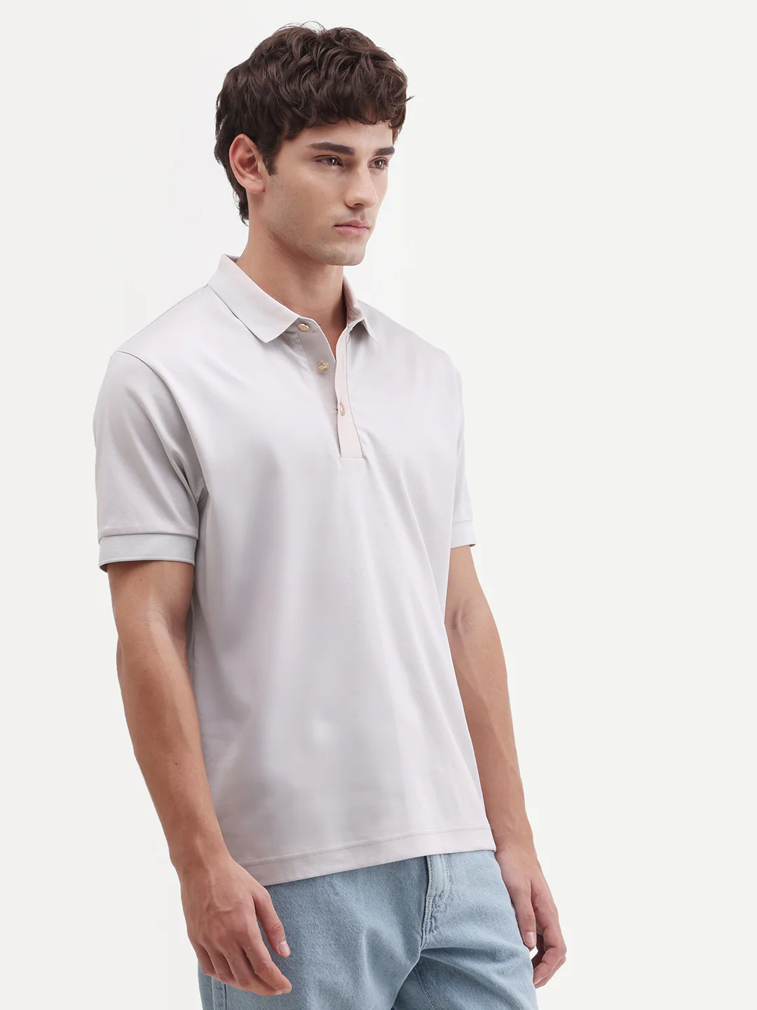 Rare Rabbit Men's Nish Pastel Green Cotton Fabric Half Sleeve Spread Collar Regular Fit Plain Polo - Image 6