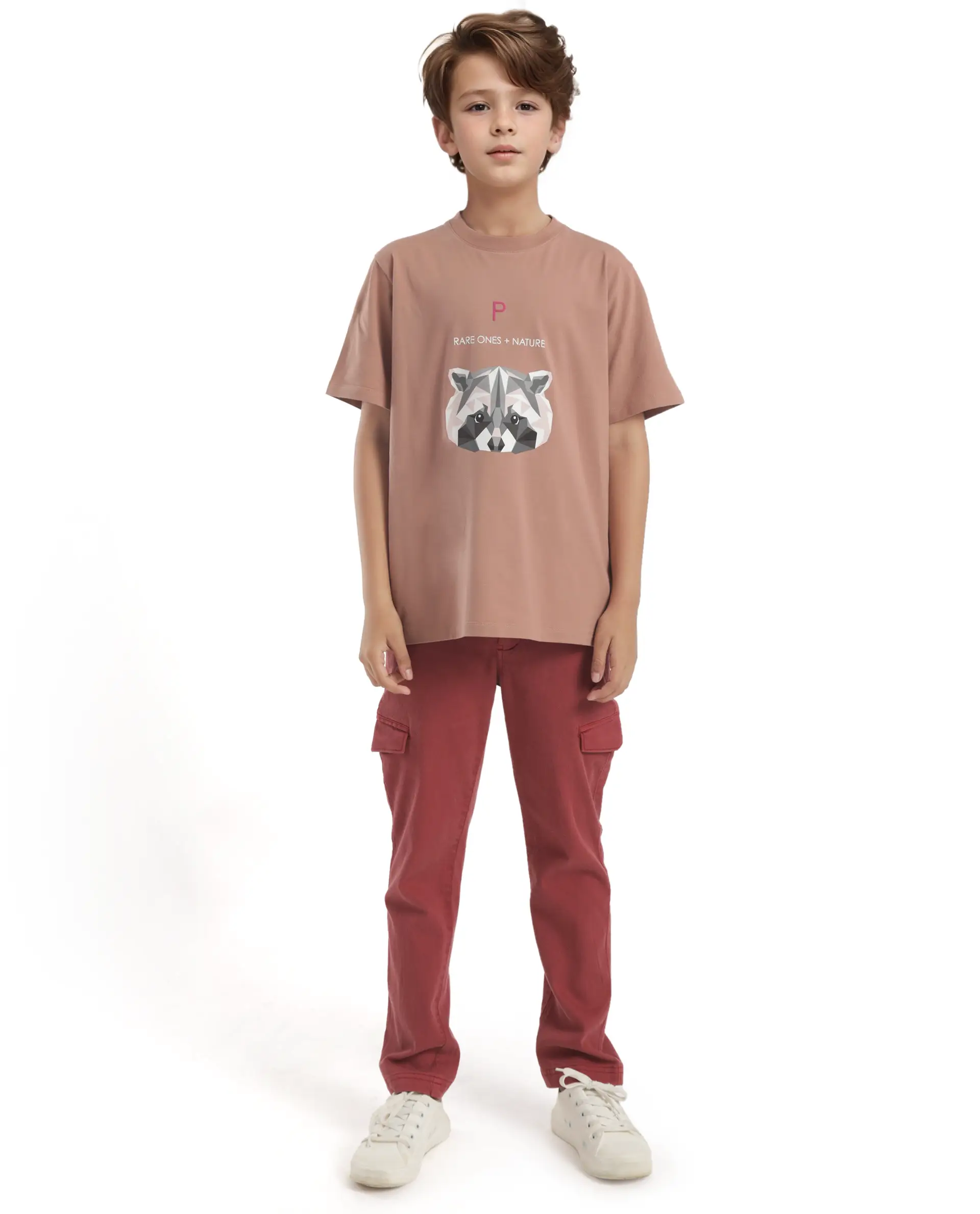 Rare Ones Kids Nito Orange Cotton Half Sleeves Crew Neck Regular Fit Animal Print T-Shirt - Image 3