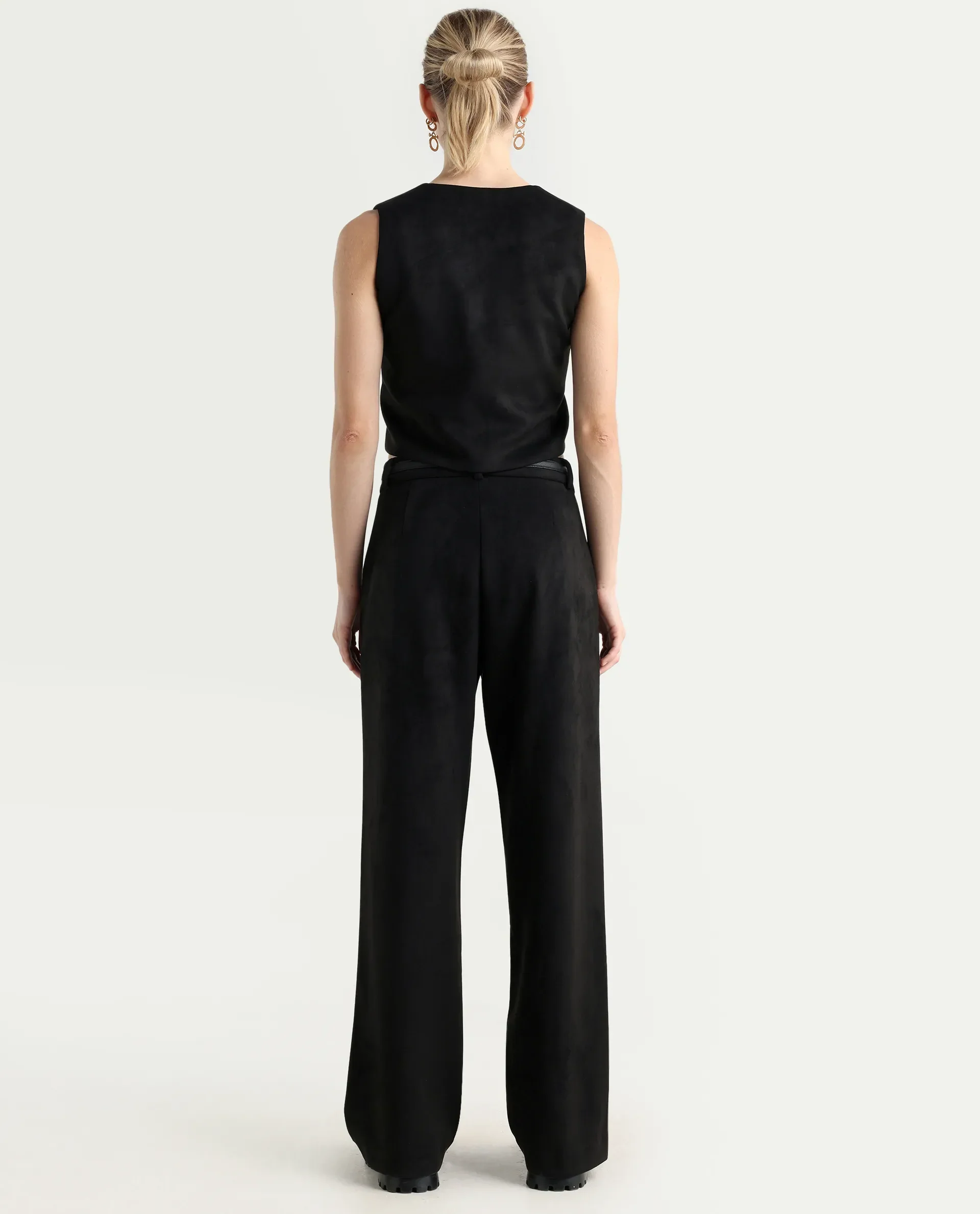 Rareism Women's Niwast-B Black Polyester Blend Straight Fit Travel Trouser - Image 6