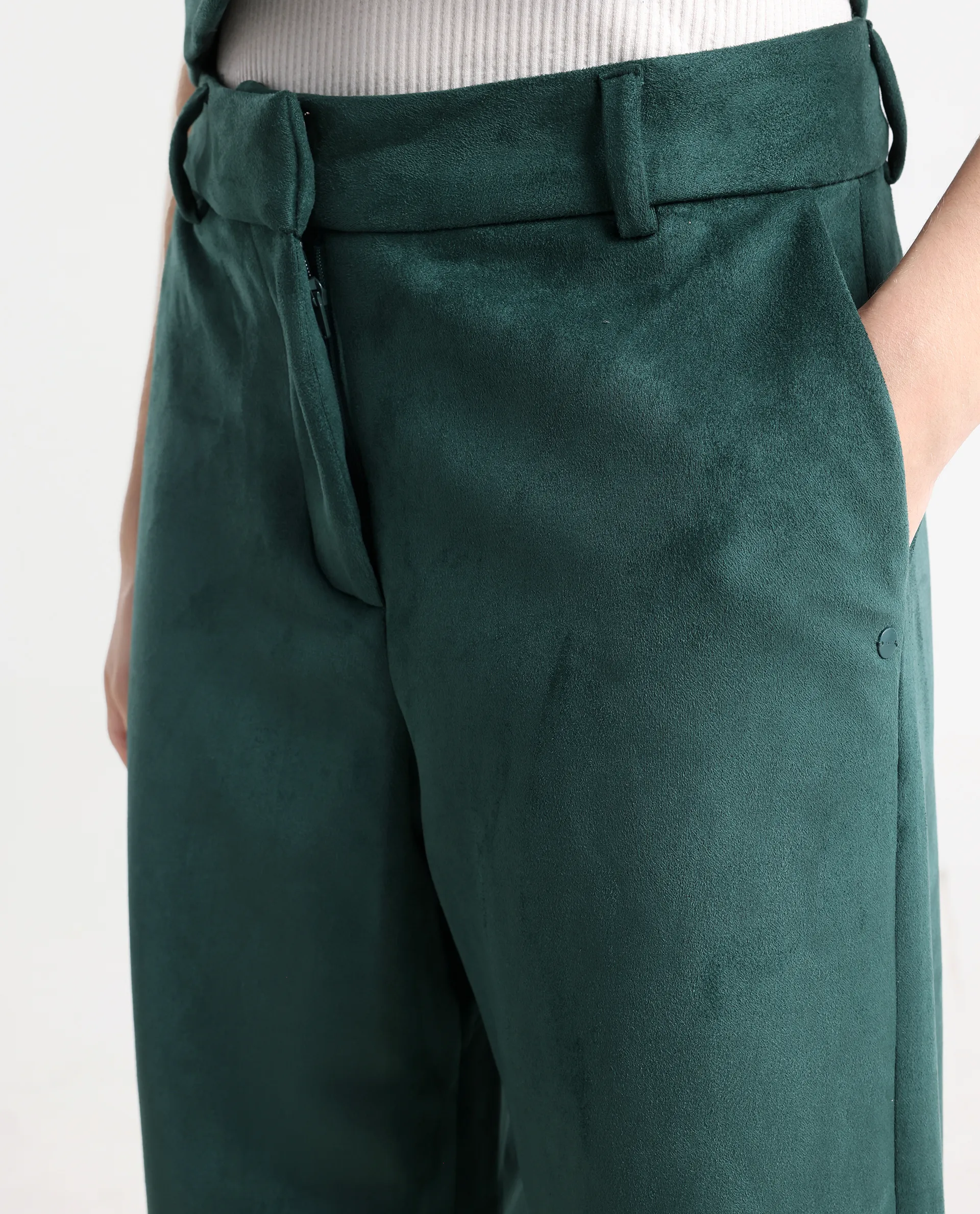 Rareism Women's Niwast-B Green Polyester Blend Straight Fit Travel Trouser - Image 4