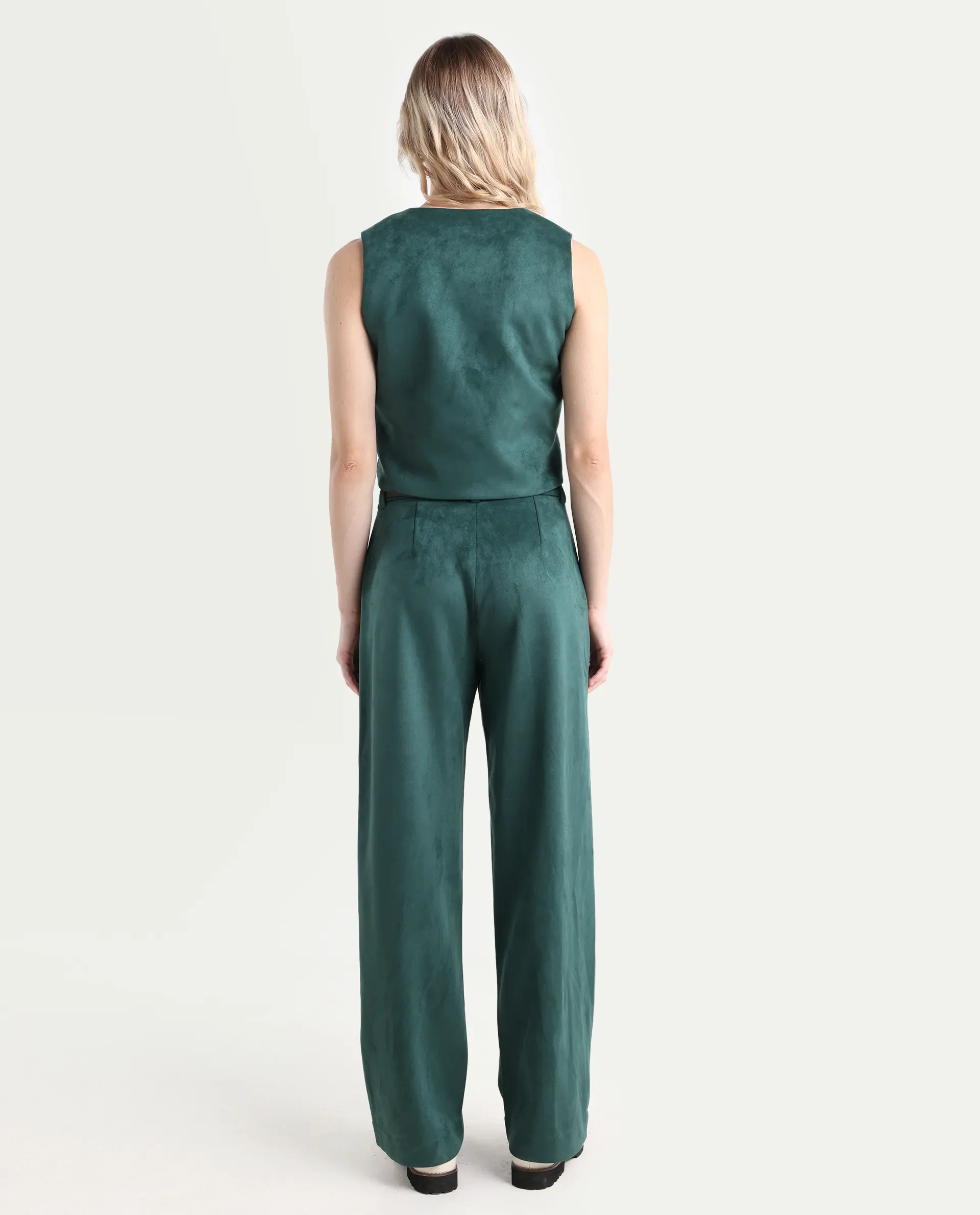 Rareism Women's Niwast-B Green Polyester Blend Straight Fit Travel Trouser - Image 7