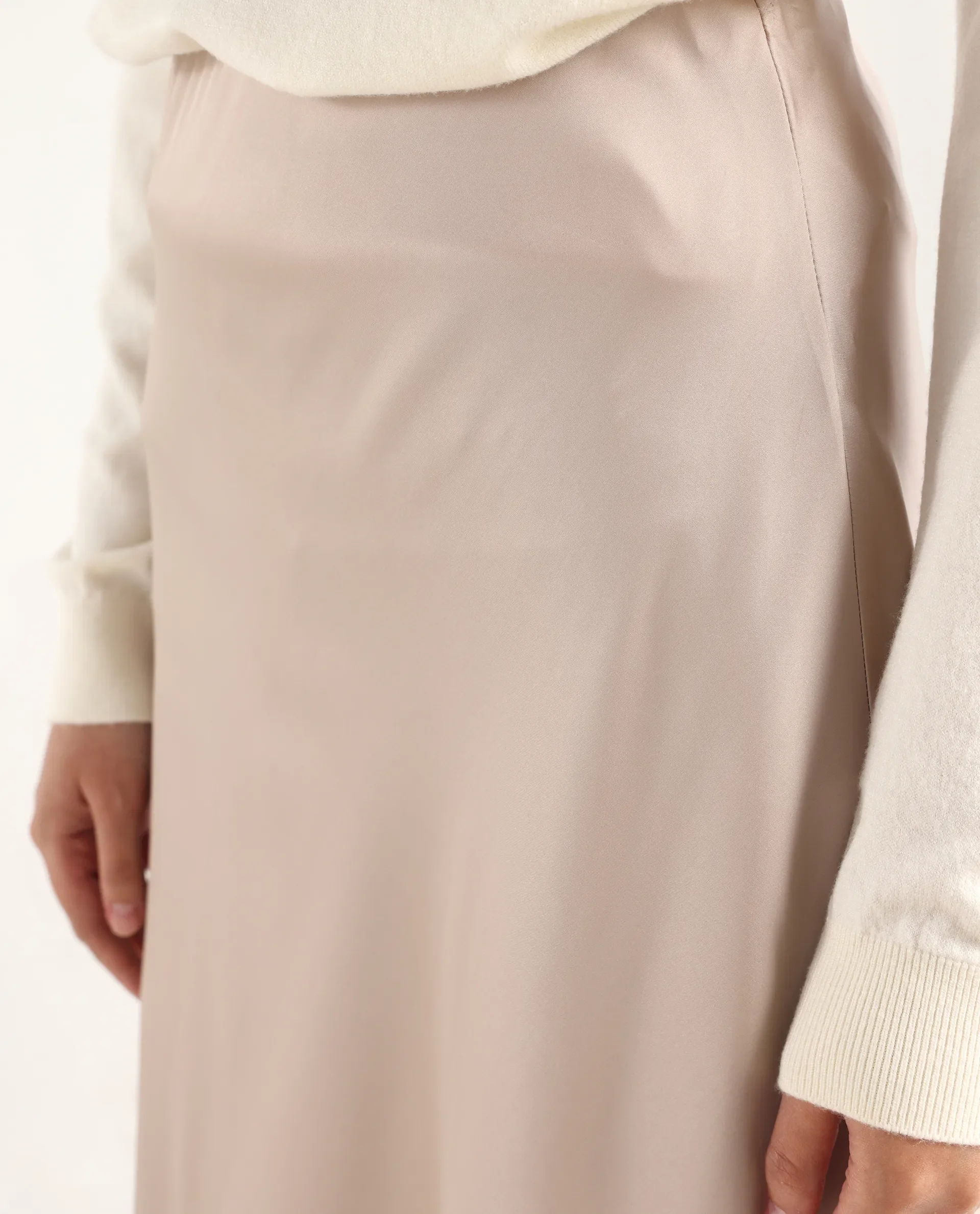 Rareism Women's Niyano Beige Polyester A-Line Skirt - Image 4