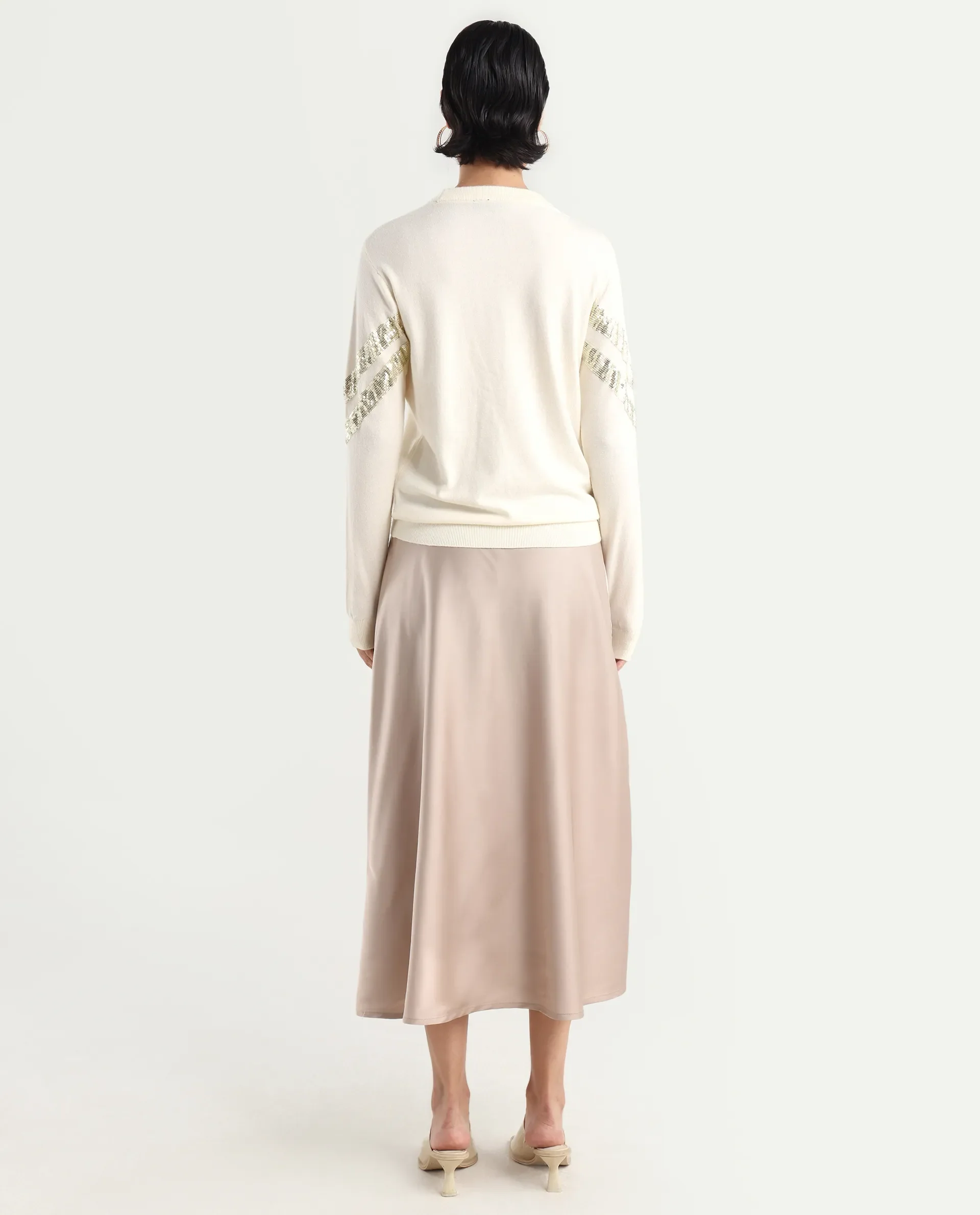 Rareism Women's Niyano Beige Polyester A-Line Skirt - Image 7