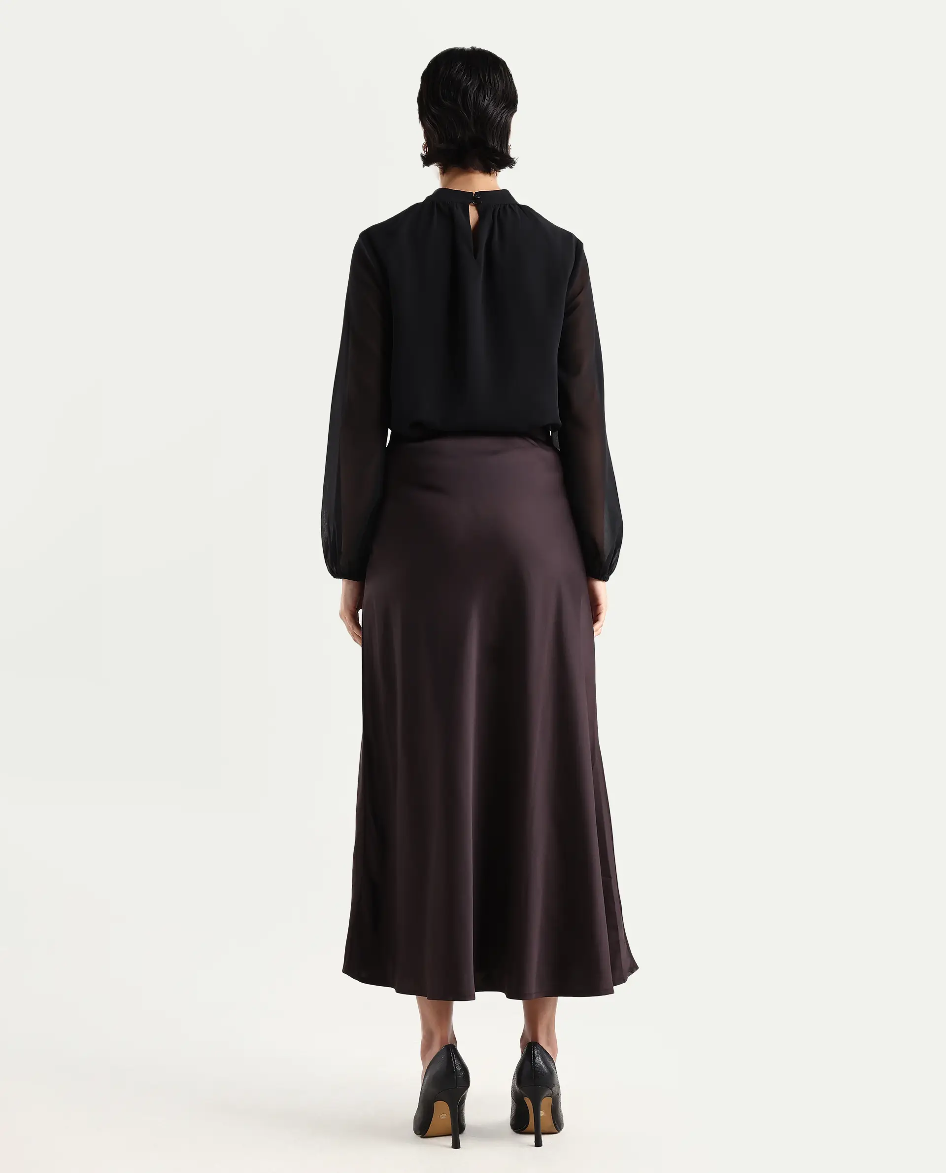 Rareism Women's Niyano Brown Polyester A-Line Skirt - Image 7