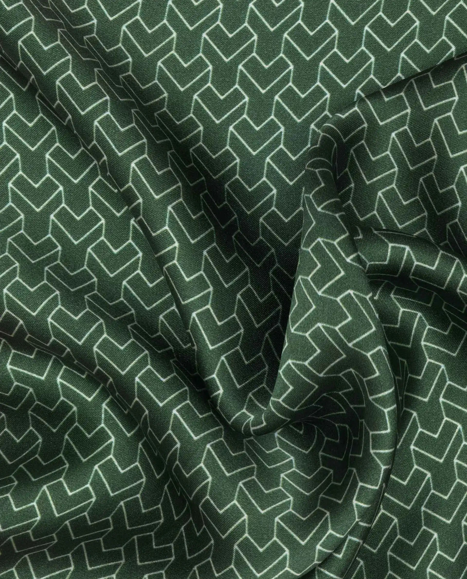 Rare Rabbit Men's Noaa-2 Green Silk Fabric Monogram Print Pocket Square - Image 2
