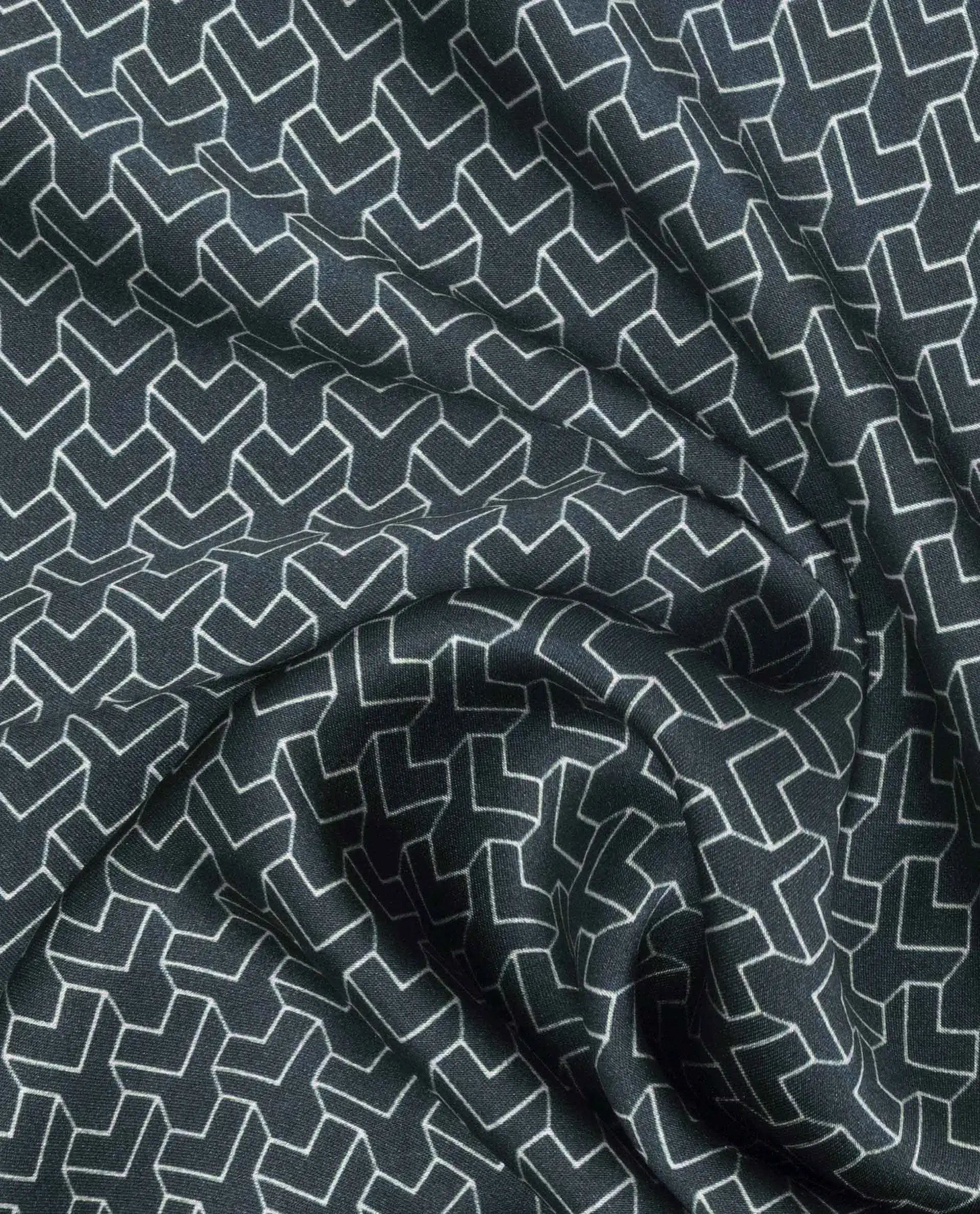 Rare Rabbit Men's Noaa-2 Turq Silk Fabric Monogram Print Pocket Square - Image 3
