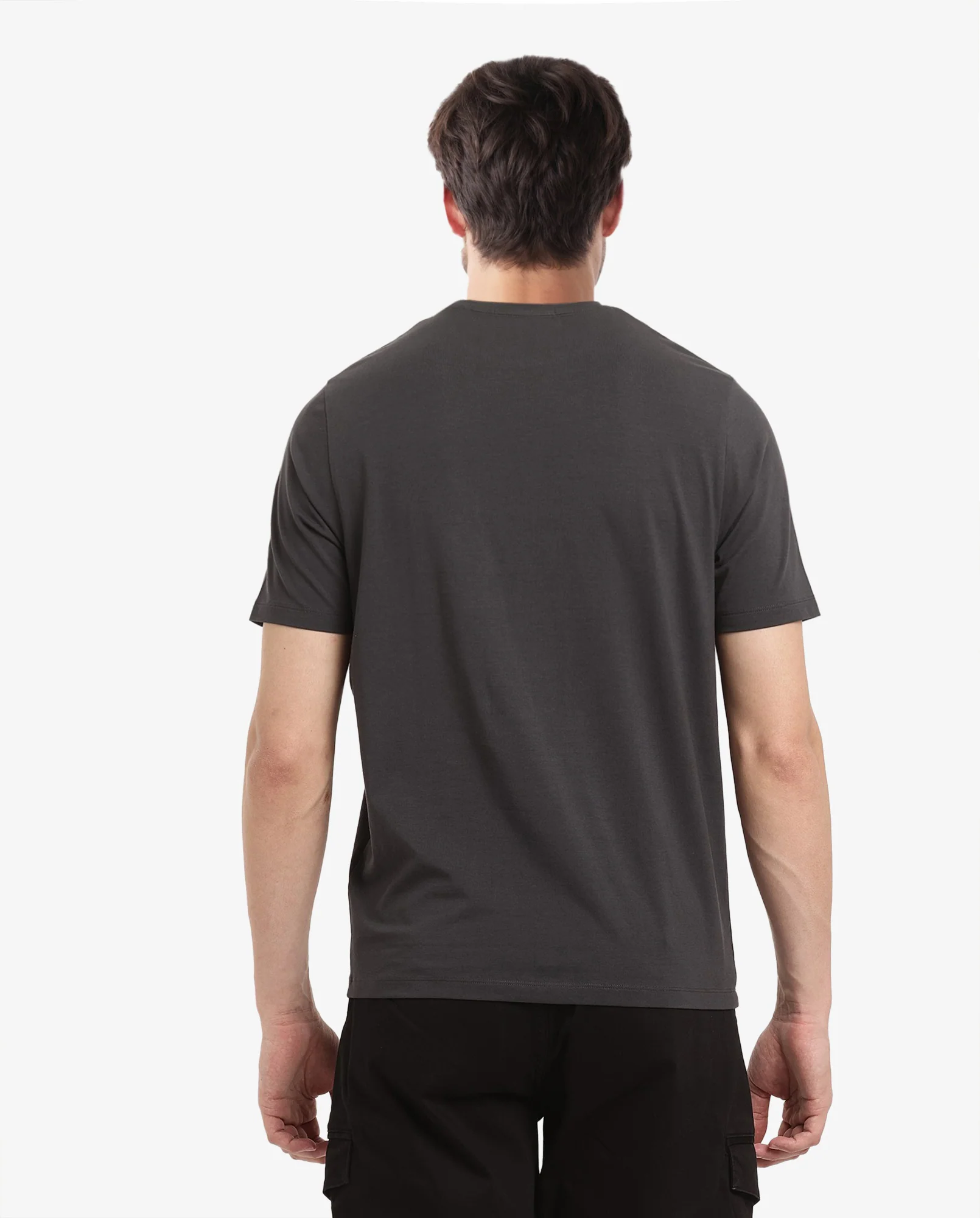 Rare Rabbit Men's Noam Dark Grey Cotton Graphic Print Regular Fit Half Sleeve Crew Neck T-Shirt - Image 6