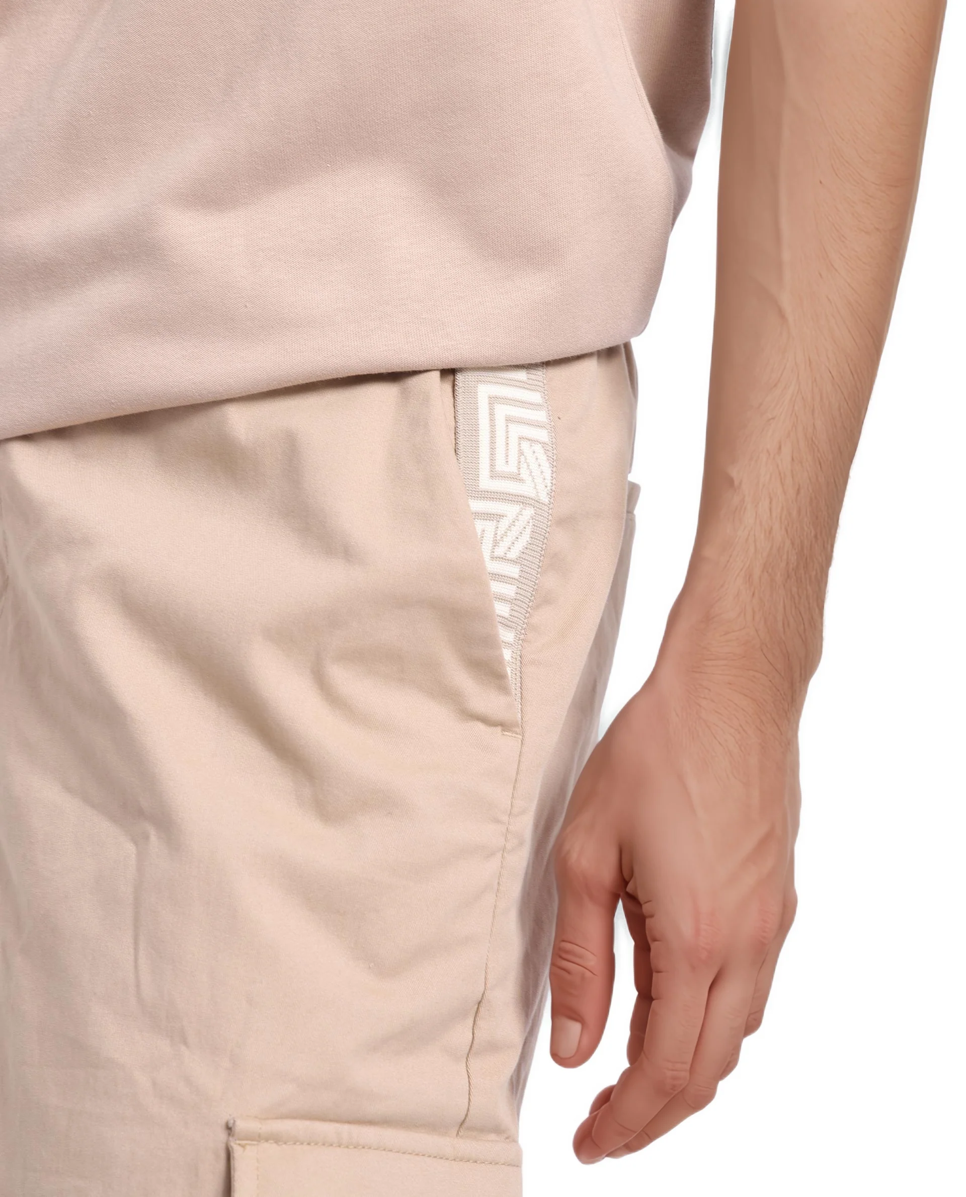 Rare Rabbit Men's Nobo Beige Cotton Monogram Print Oversized Fit Half Sleeve Crew Neck T-Shirt - Image 4