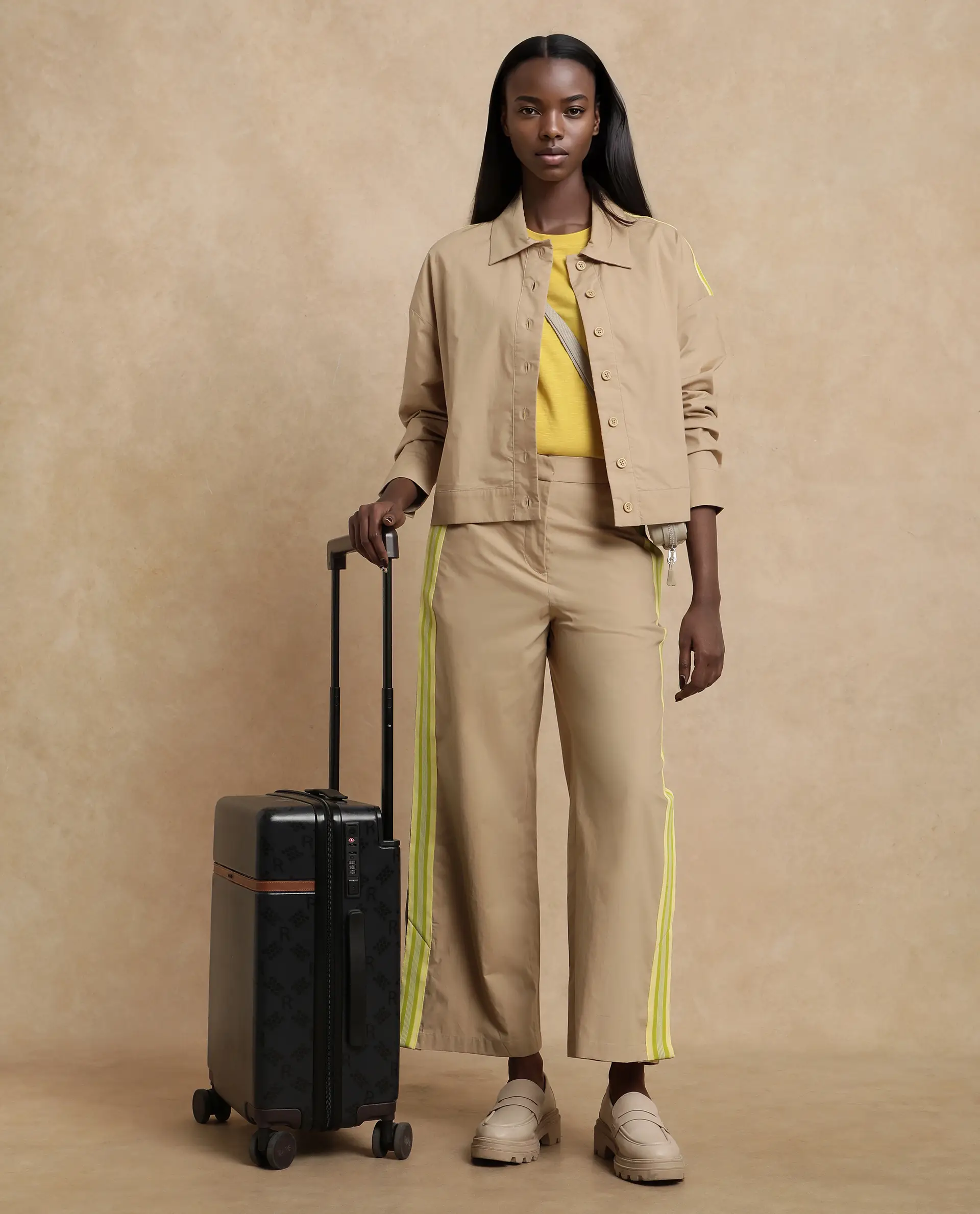 Rareism Women's Nocam S Beige Cotton Spread Collar Plain Cuffed Sleeve Relaxed Fit Shirt - Image 12