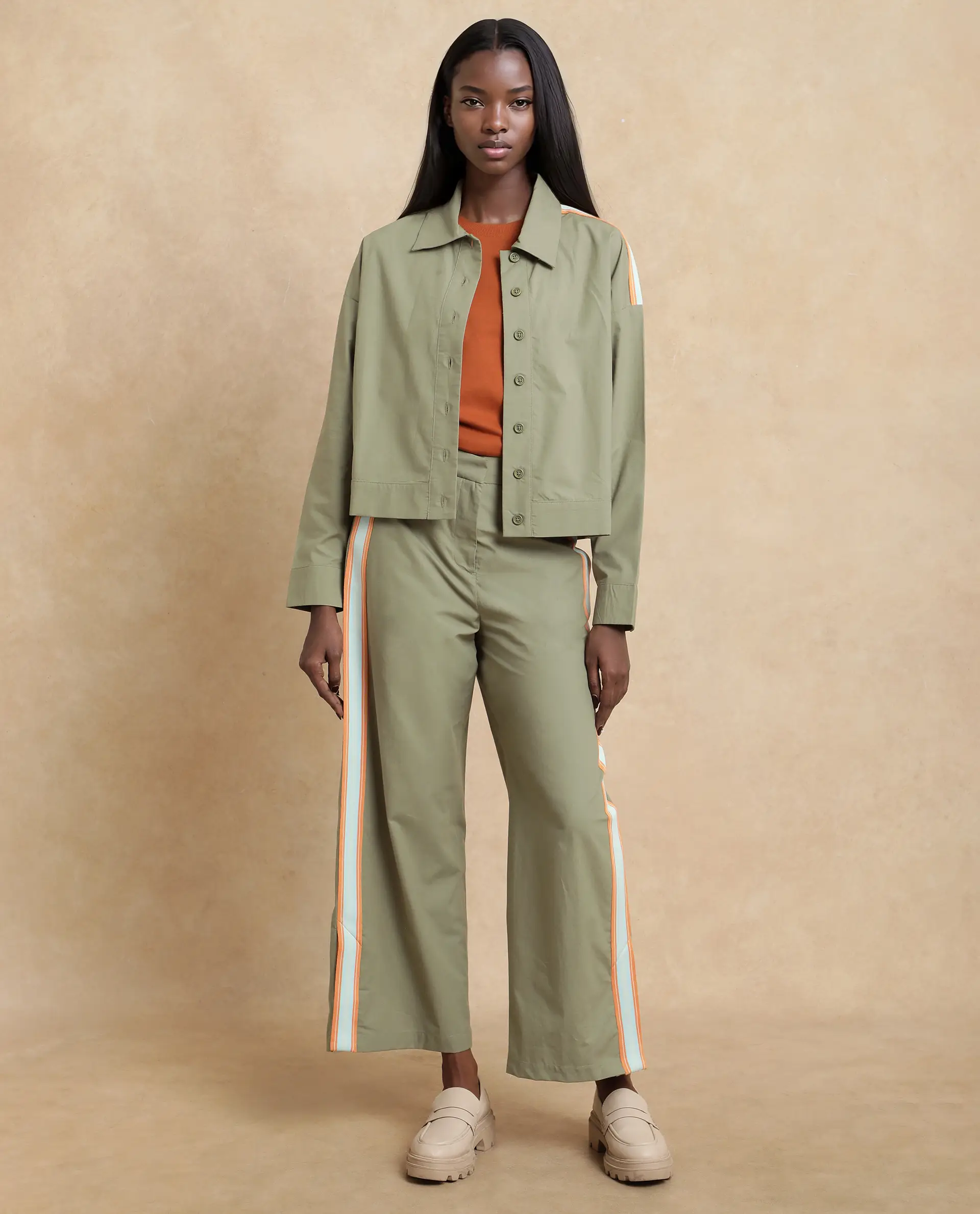 Rareism Women's Nocam S Dusky Green Cotton Spread Collar Plain Cuffed Sleeve Relaxed Fit Shirt - Image 12