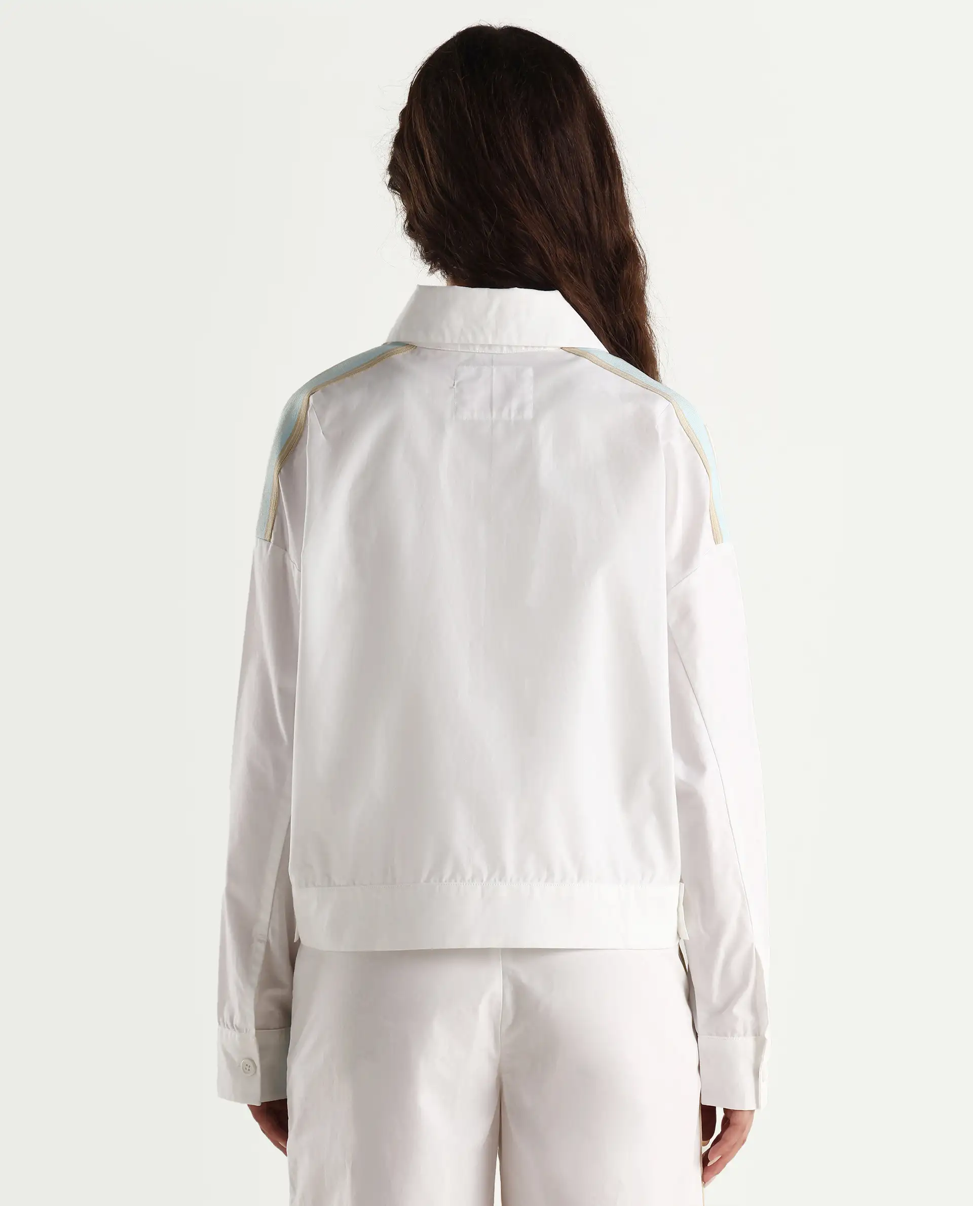 Rareism Women's Nocam S Off White Cotton Spread Collar Plain Cuffed Sleeve Relaxed Fit Shirt - Image 7