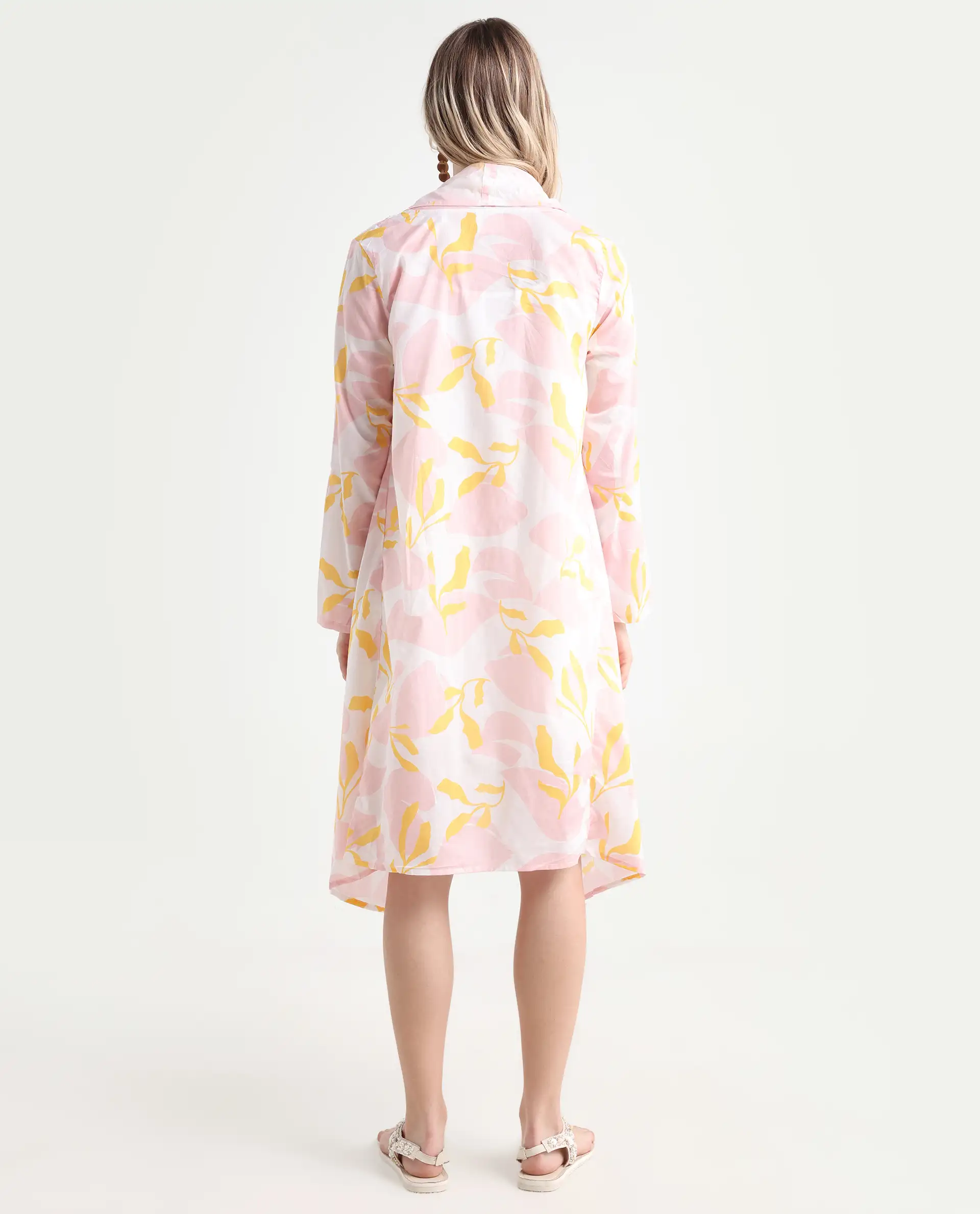 Rareism Women's Noki Pink Collarless Regular Fit Outer Wear - Image 7