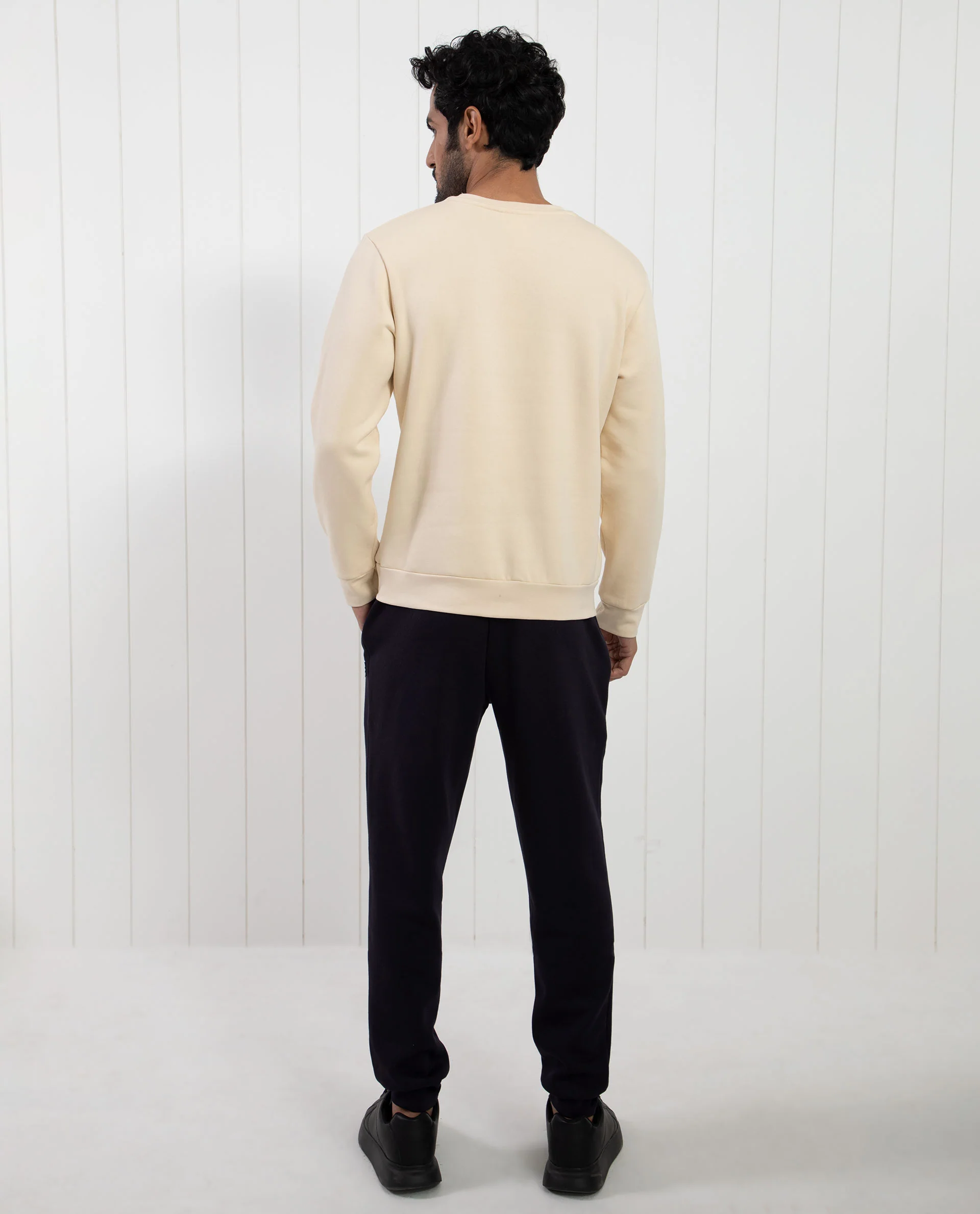 Rare Rabbit Men's Nomic Light Yellow Cotton Graphic Print Regular Fit Full Sleeve Crew Neck Sweatshirt - Image 11