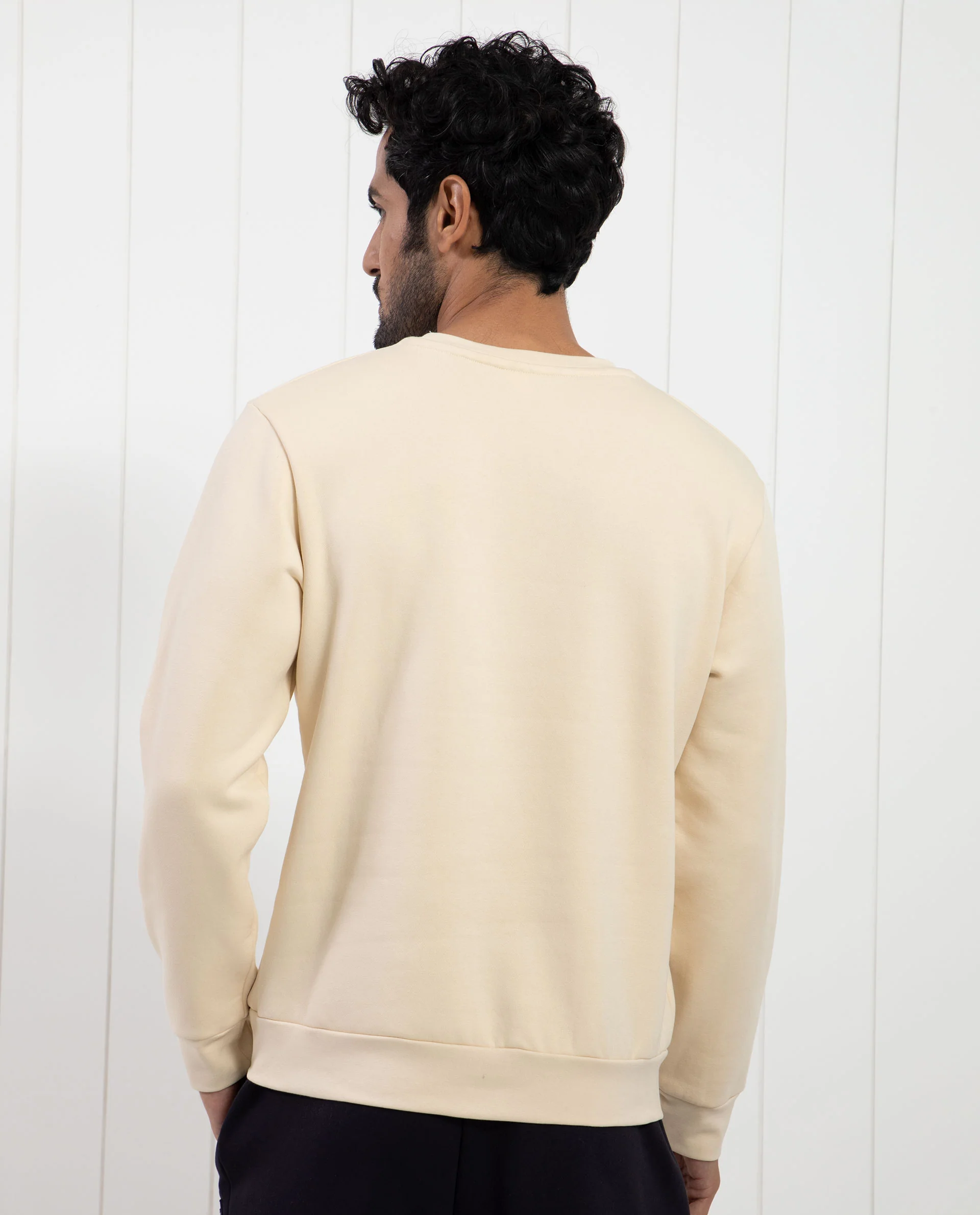 Rare Rabbit Men's Nomic Light Yellow Cotton Graphic Print Regular Fit Full Sleeve Crew Neck Sweatshirt - Image 12