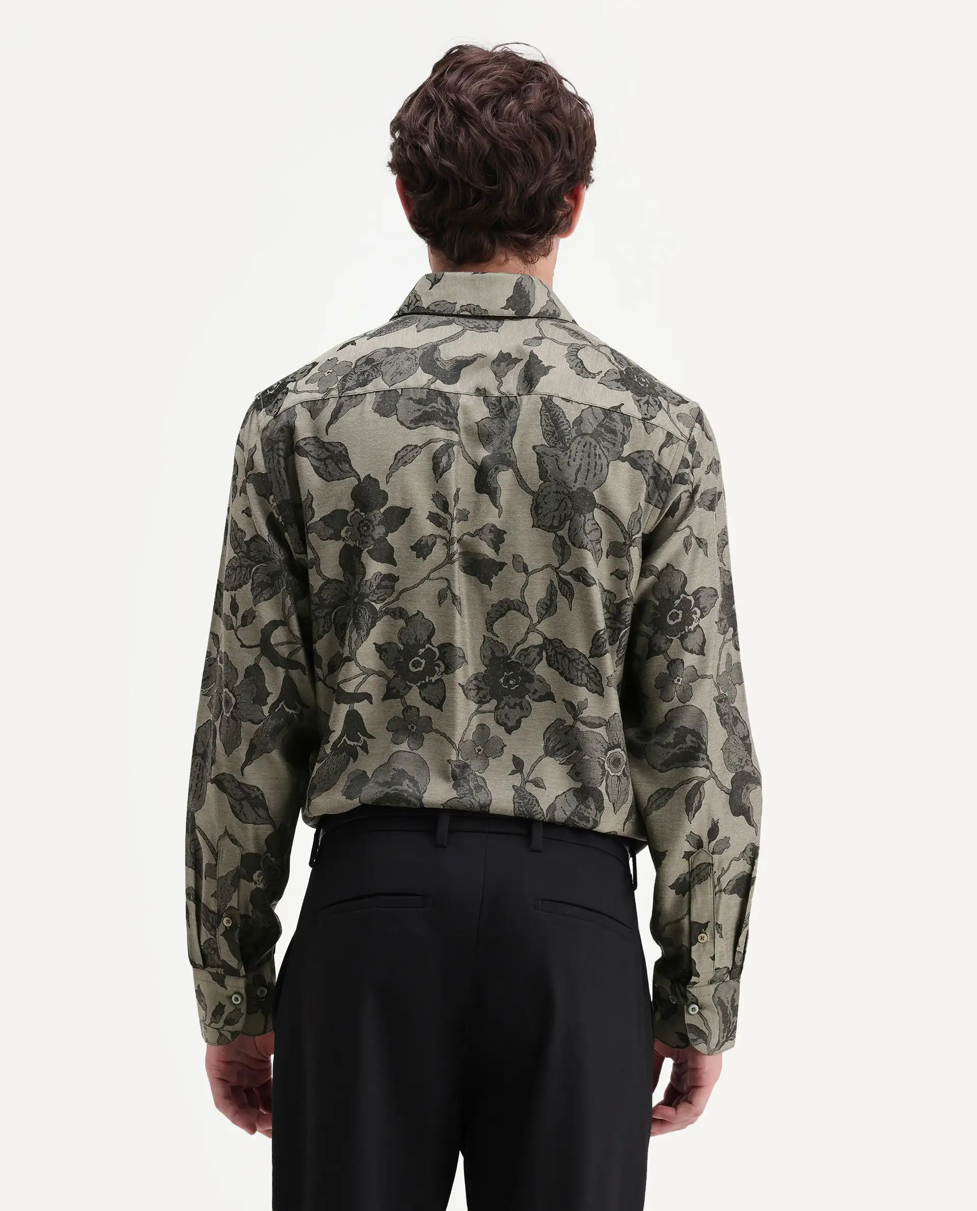 Rare Rabbit Men's Nomo Dark Green Polyester Blend Fabric Spread Collar Regular Fit Floral Print Shirt - Image 7
