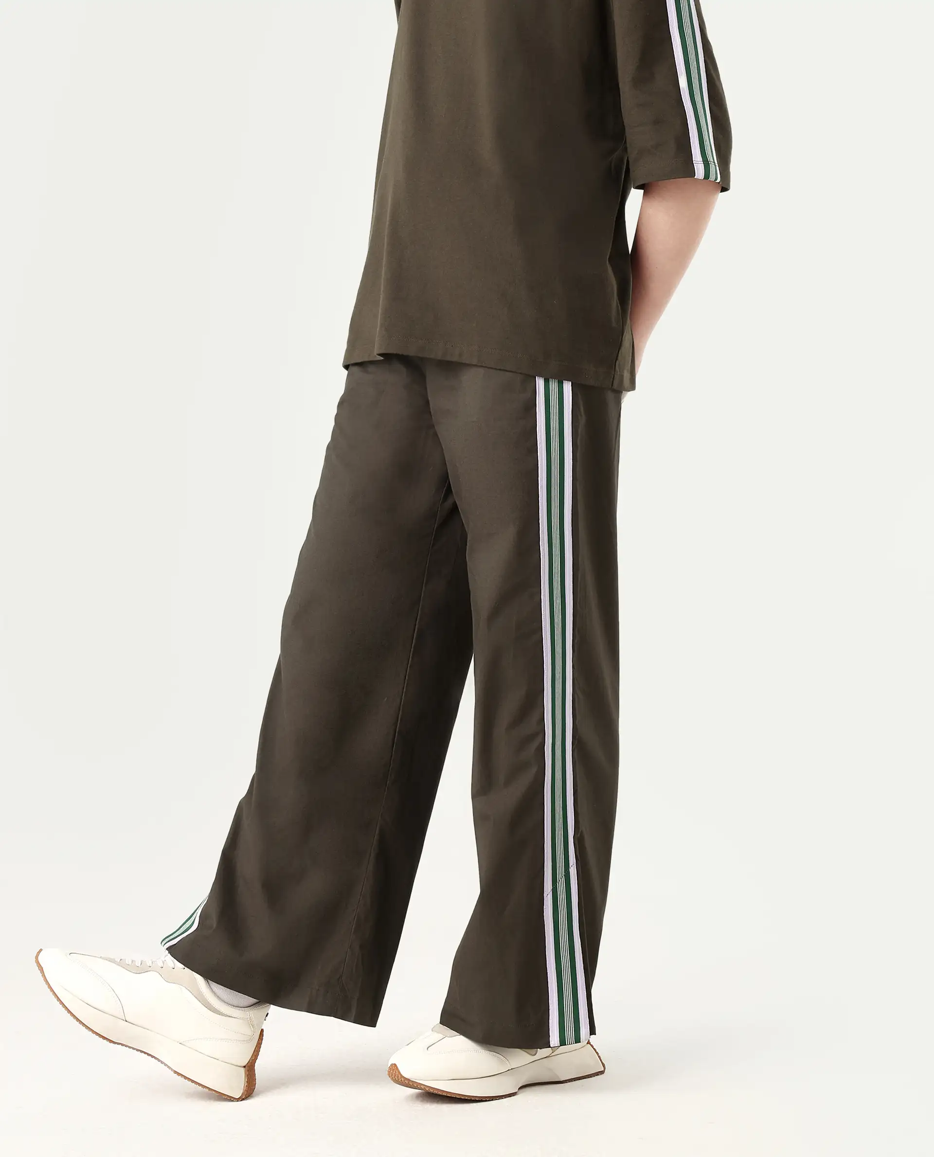 Rareism Women's Nonwen B Brown Cotton Plain Ankle Length Wide Trouser - Image 3