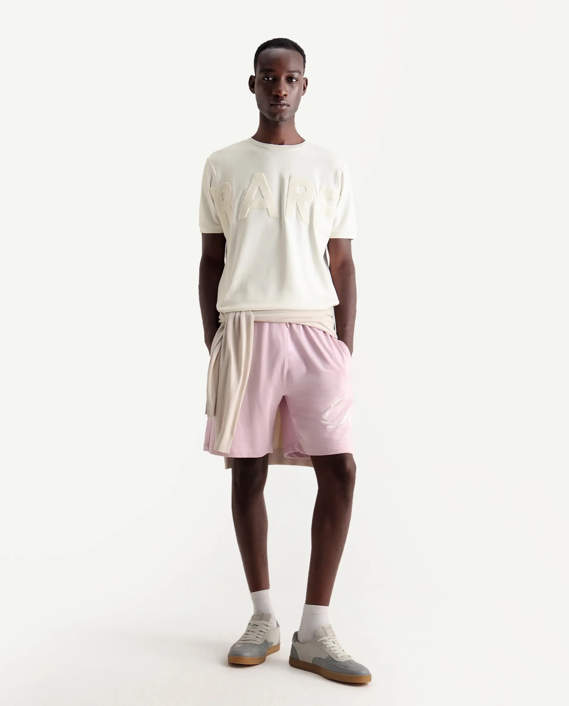 Rare Rabbit Men's Nor-3 Off White Cotton Blend Embroidered Oversized Fit Half Sleeve Crew Neck T-Shirt - Image 2