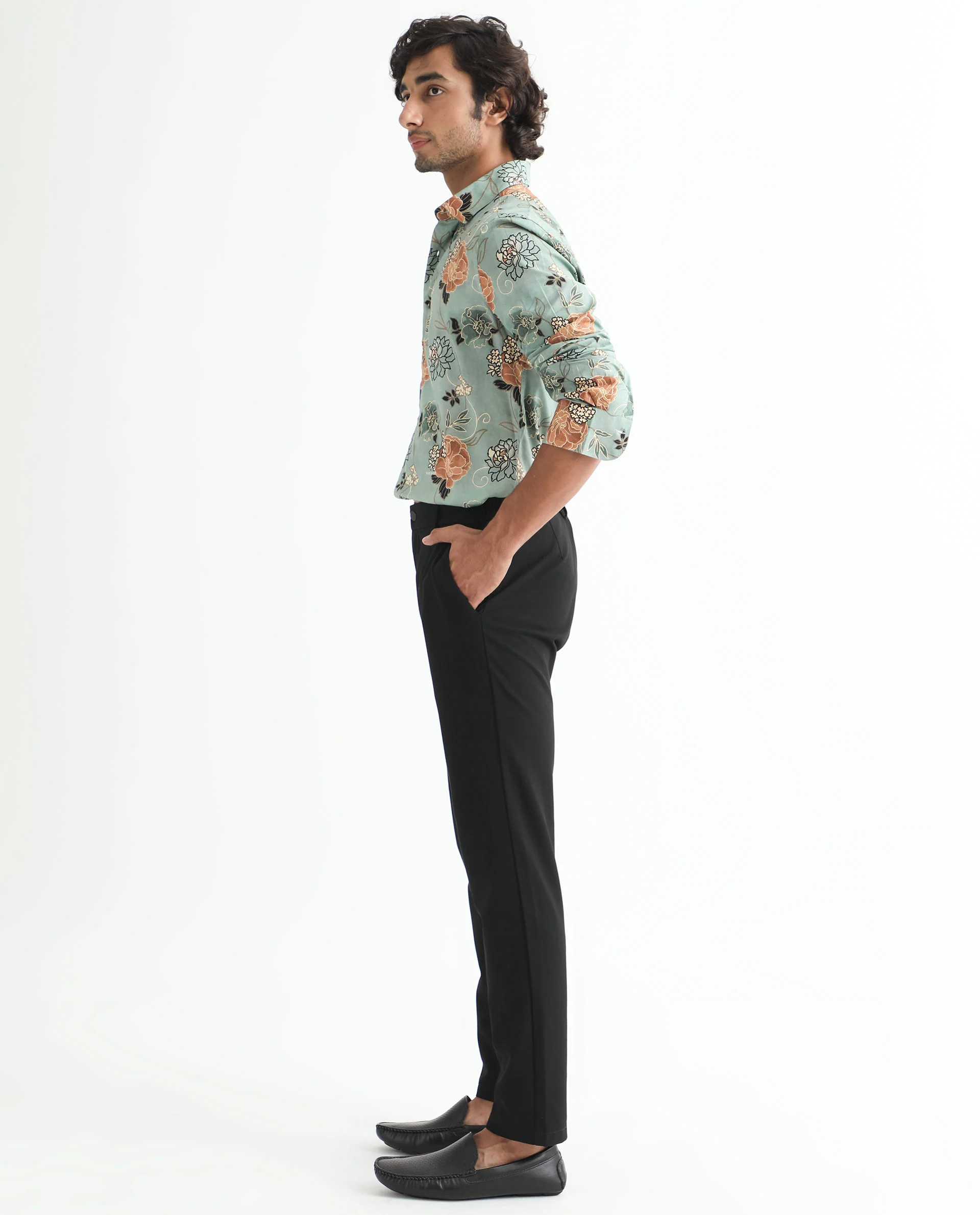 Rare Rabbit Men's Nord Light Green Cotton Floral Print Regular Fit Full Sleeve Collared Shirt - Image 10