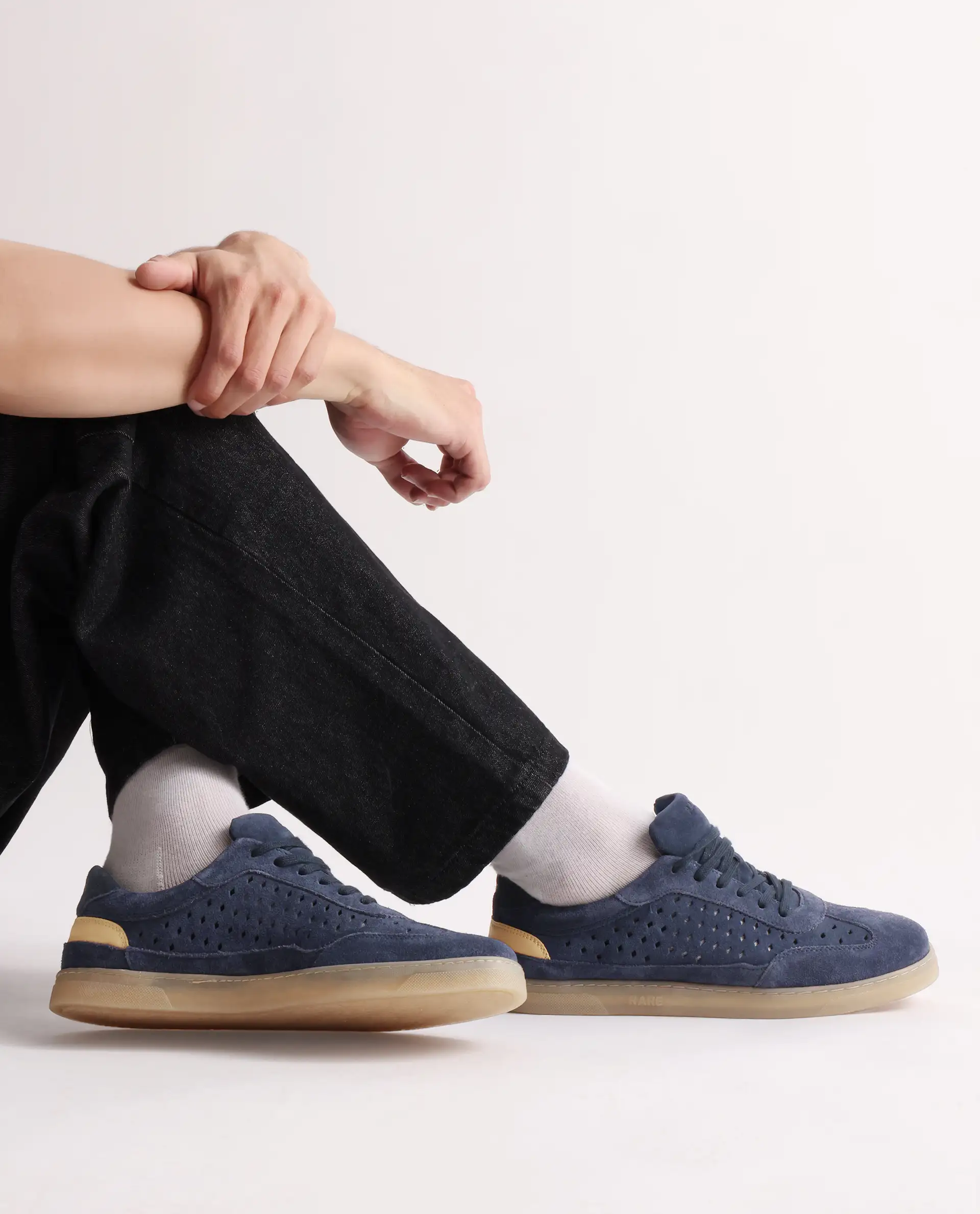 Rare Rabbit Men Norma Navy Suede Lace-Up Closure Sneaker - Image 2
