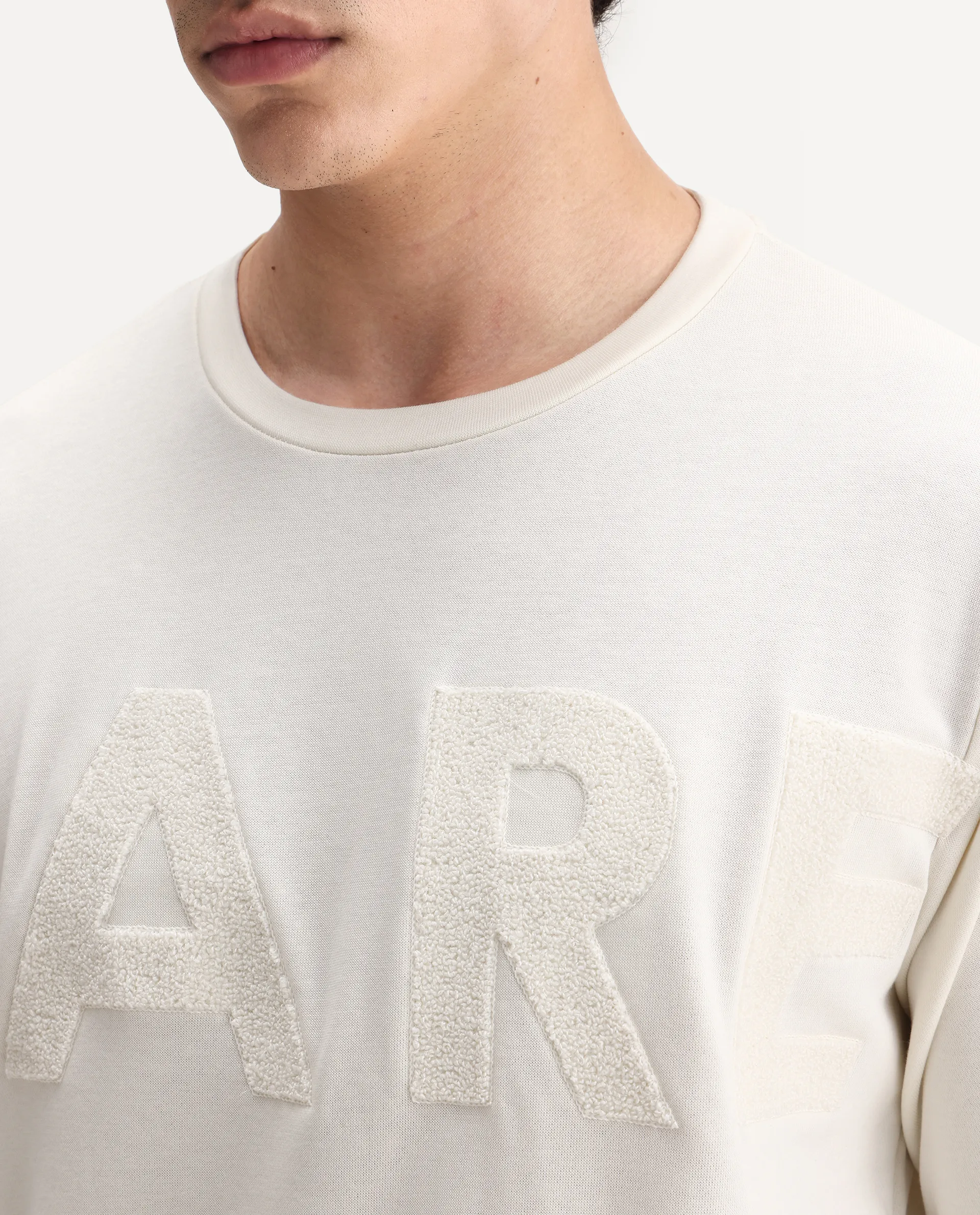 Rare Rabbit Men's Norman Off White Cotton Embroidered Relaxed Fit Full Sleeve Crew Neck Sweatshirt - Image 3