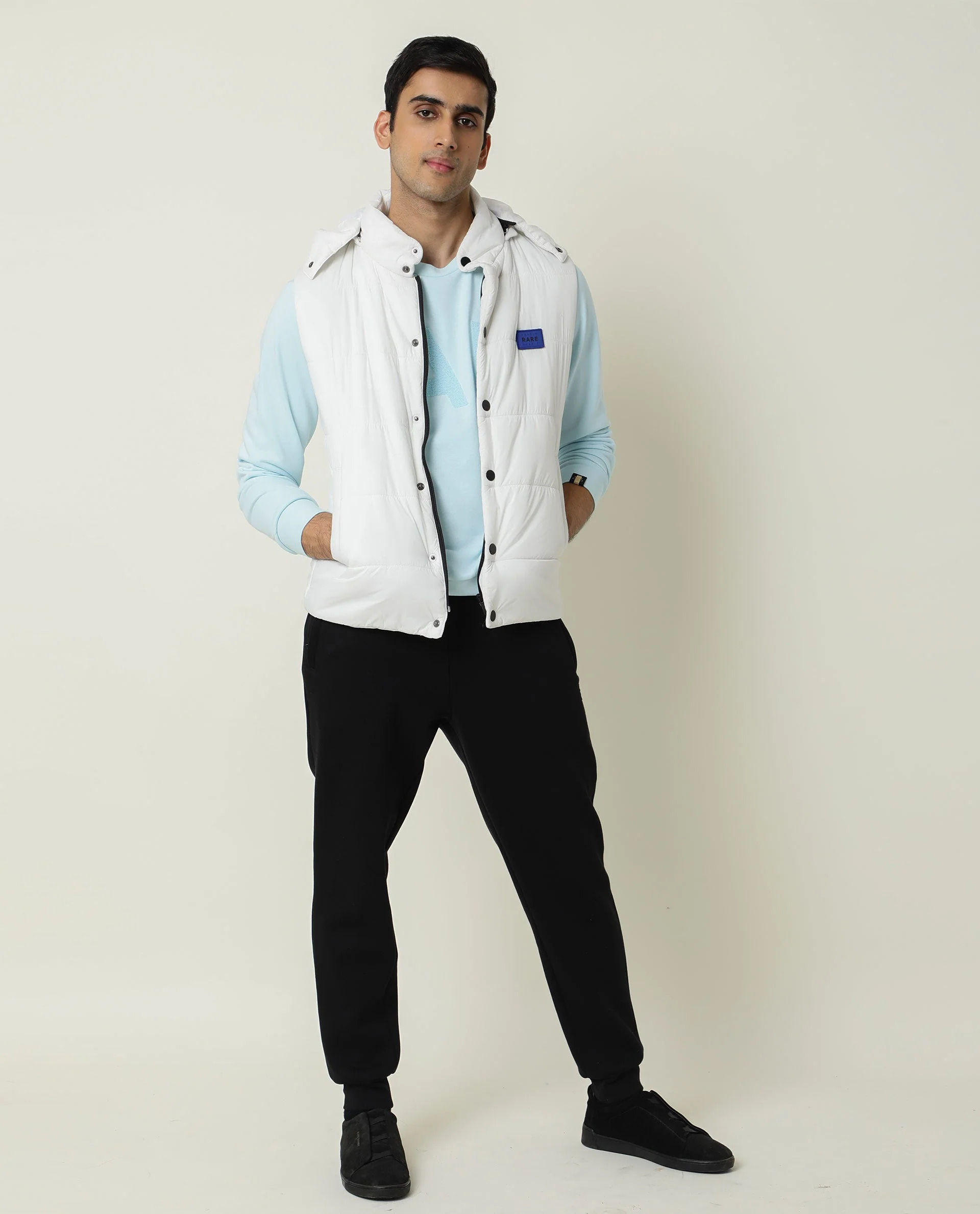 Rare Rabbit Men's Norman Blue Plain Regular Fit Full Sleeve Crew Neck Sweatshirt - Image 6