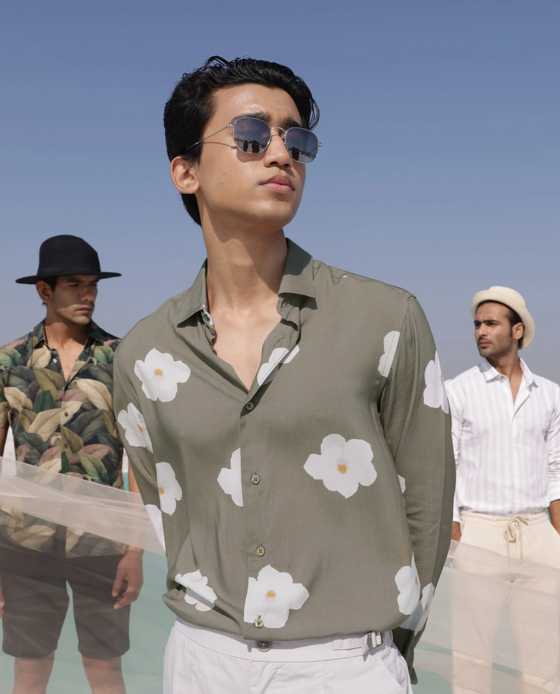 Rare Rabbit Men's Norton Olive Cotton Floral Print Regular Fit Full Sleeve Collared Shirt - Image 3