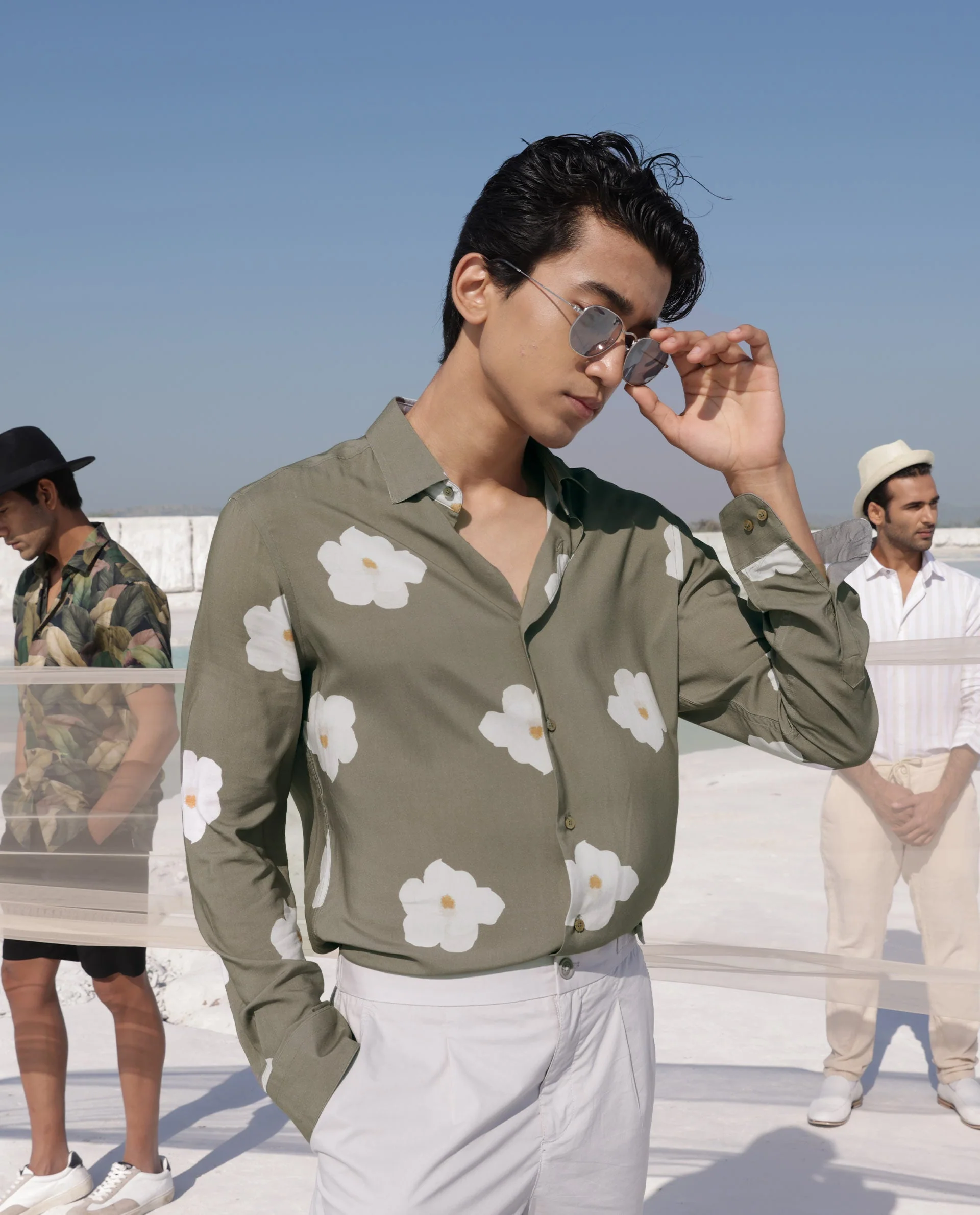 Rare Rabbit Men's Norton Olive Cotton Floral Print Regular Fit Full Sleeve Collared Shirt - Image 5