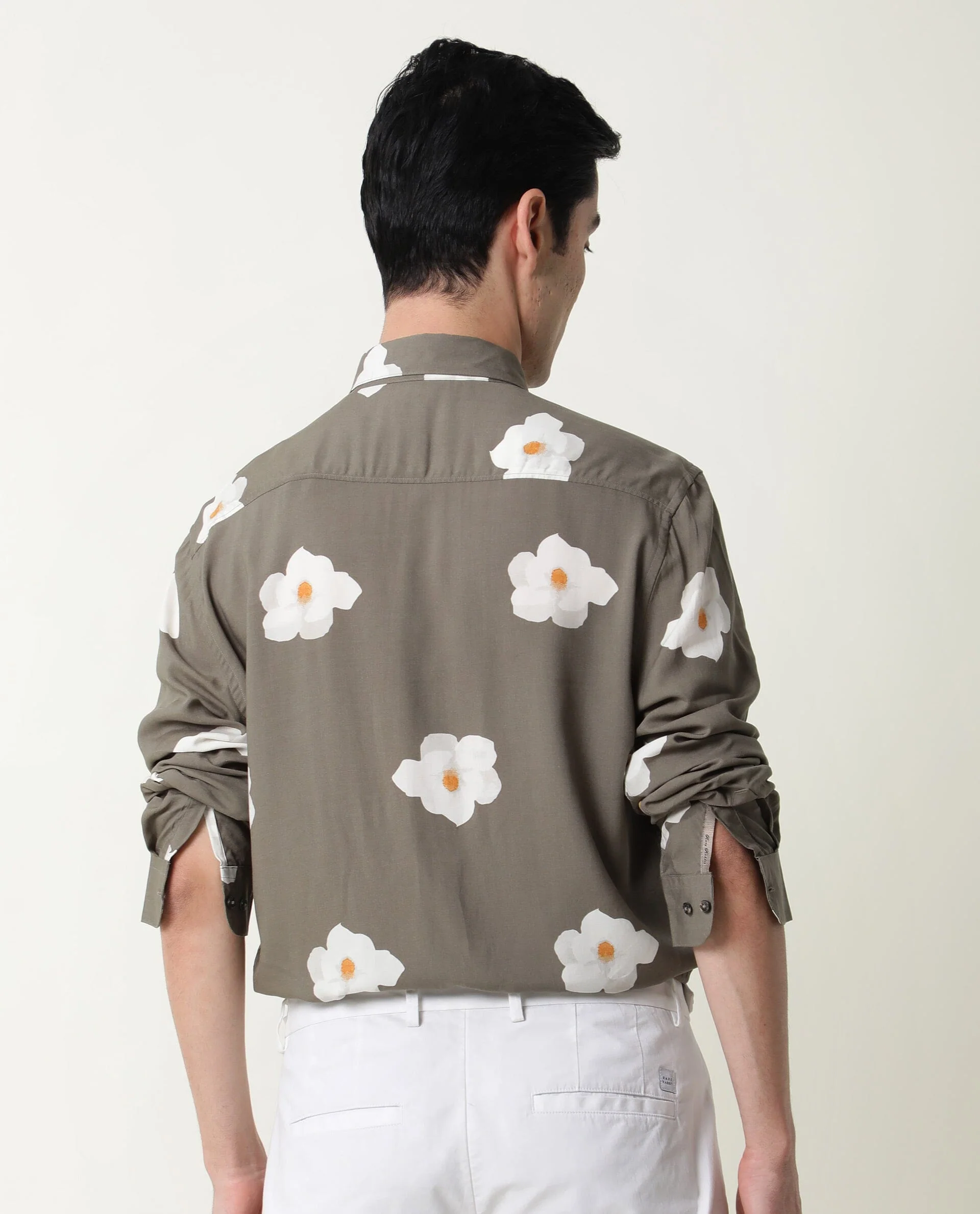 Rare Rabbit Men's Norton Olive Cotton Floral Print Regular Fit Full Sleeve Collared Shirt - Image 7