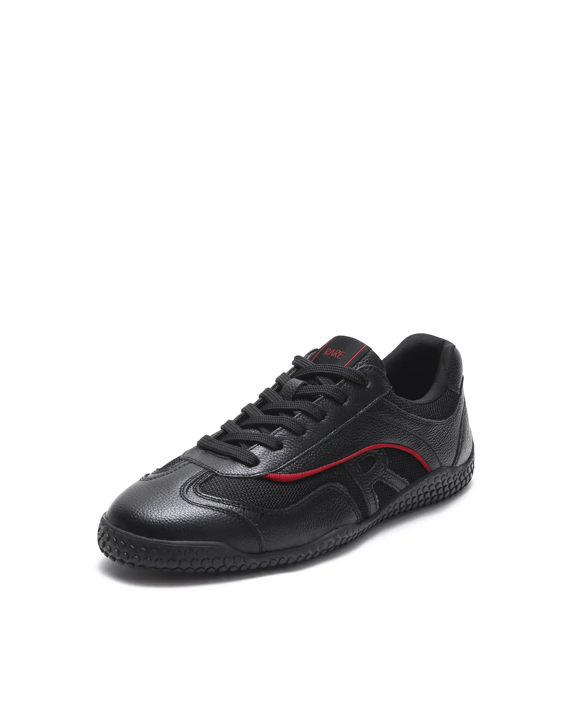 Rarez Men's Nosta Black Leather Sneaker - Image 4