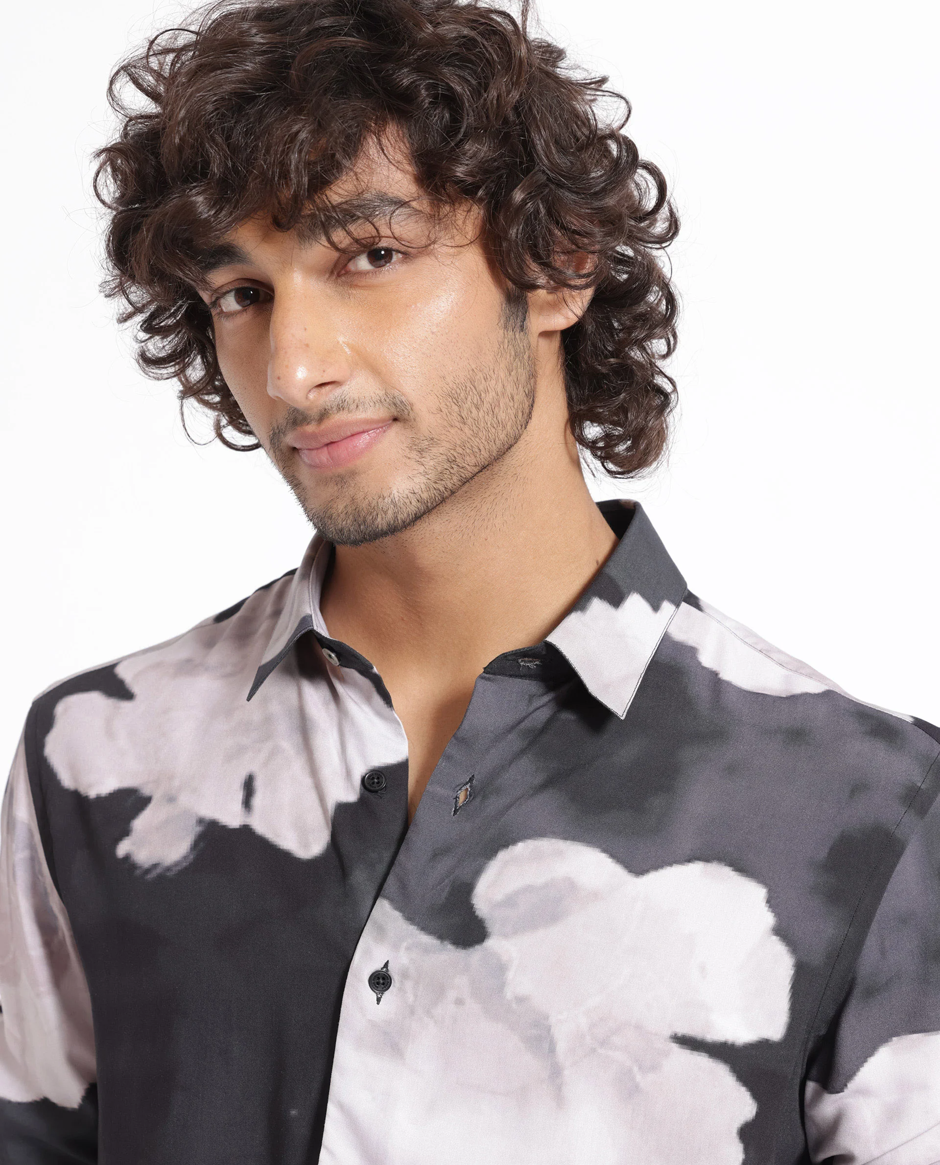 Rare Rabbit Men's Noten Black Viscose Floral Print Regular Fit Full Sleeve Collared Shirt - Image 6