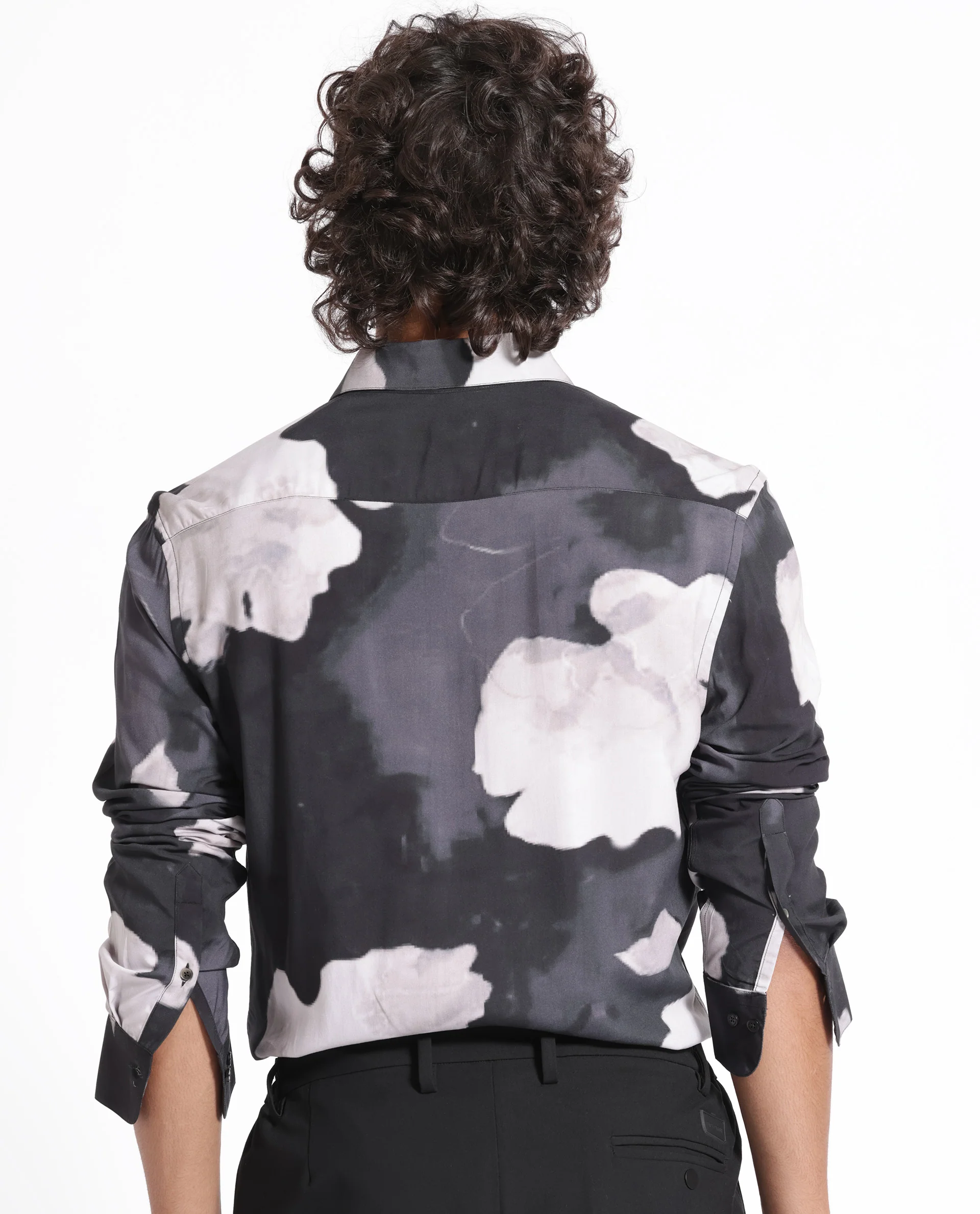 Rare Rabbit Men's Noten Black Viscose Floral Print Regular Fit Full Sleeve Collared Shirt - Image 7