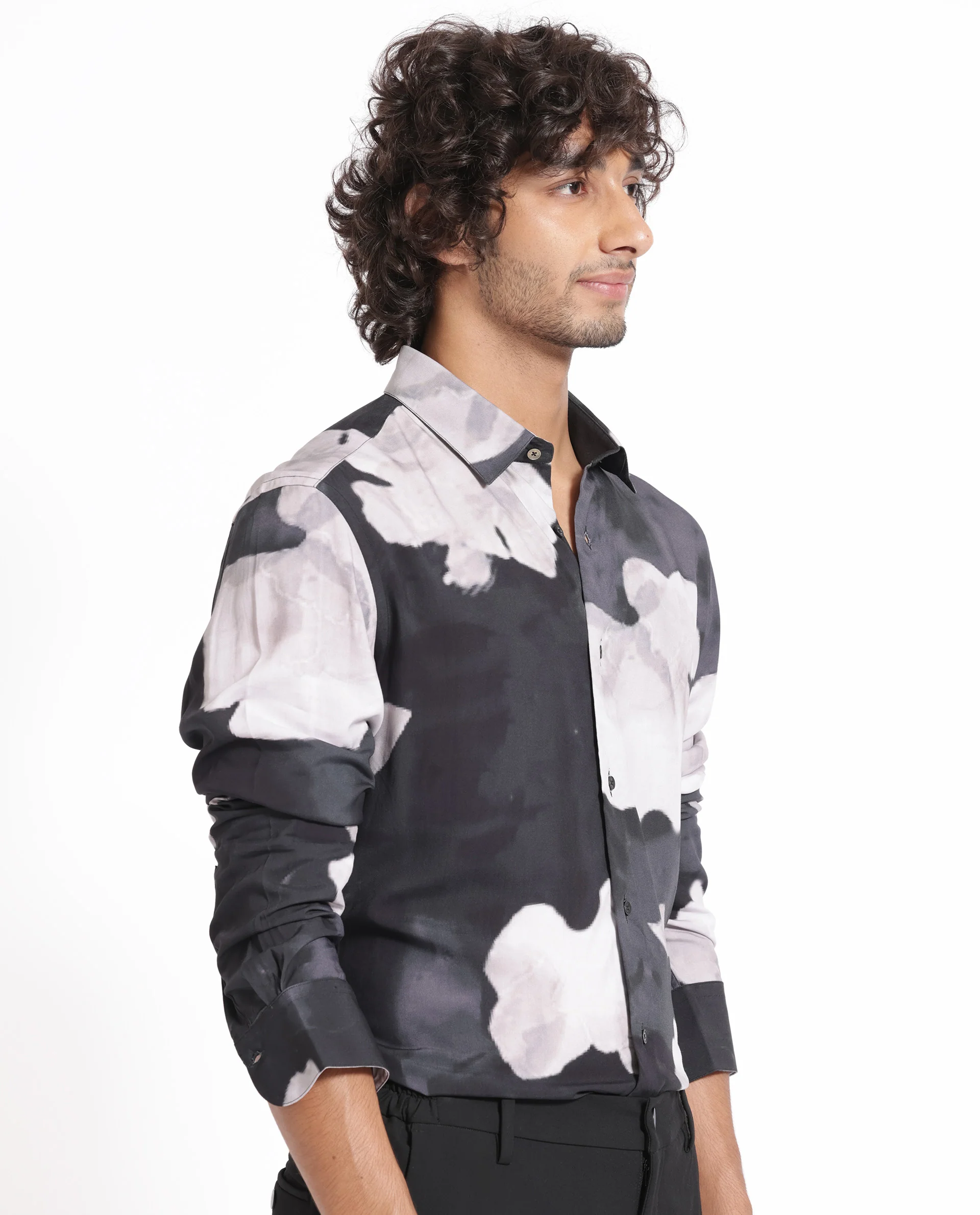 Rare Rabbit Men's Noten Black Viscose Floral Print Regular Fit Full Sleeve Collared Shirt - Image 9