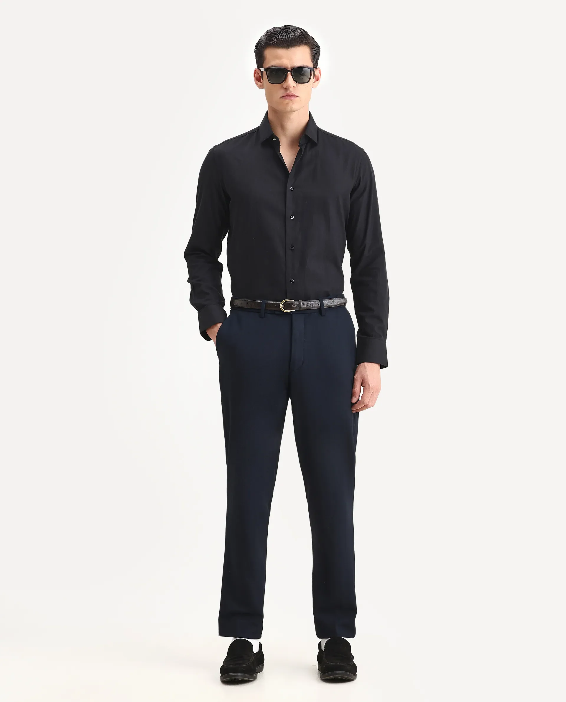 Rare Rabbit Men's Guild Statement Notum Black Cotton Plain Regular Fit Full Sleeve Collared Shirt - Image 2