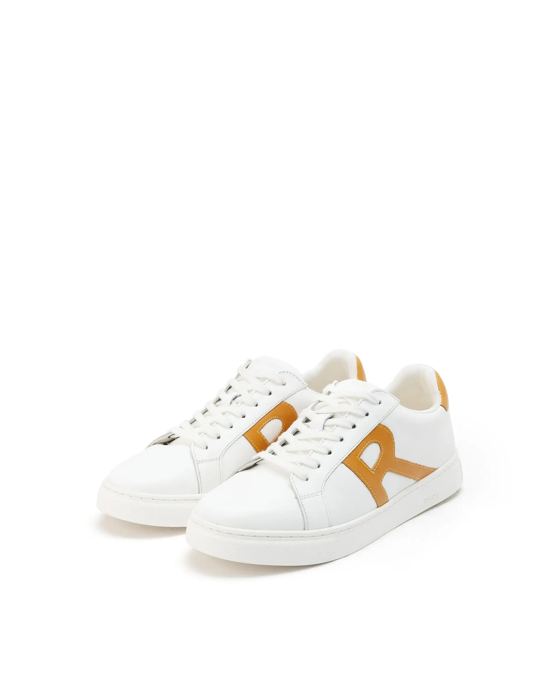 Rare Rabbit Men's Nova Mustard Round Toe Smart Casual Low-Top Lace-Up Logo Branding Sneaker Shoes - Image 3