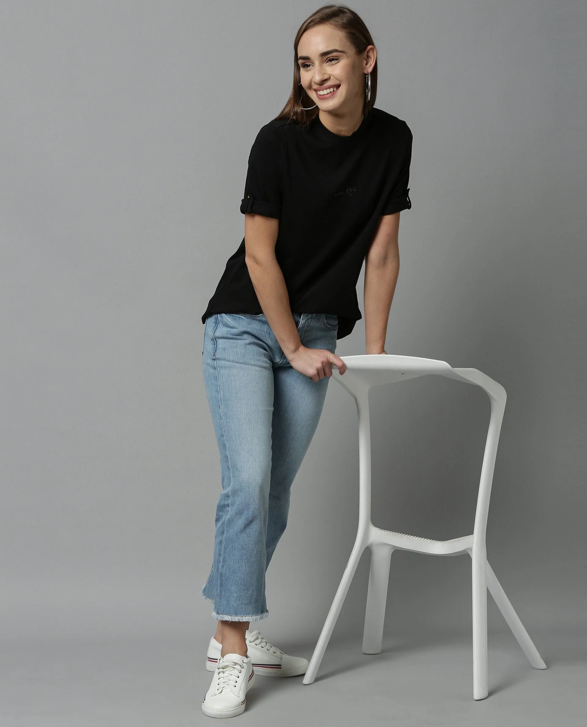 Rareism Women Nova Tee Black Top Short Sleeves - Image 3
