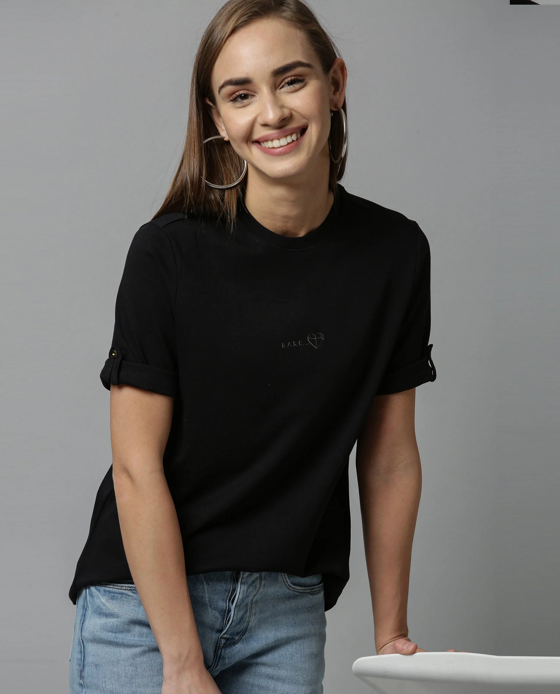 Rareism Women Nova Tee Black Top Short Sleeves - Image 4
