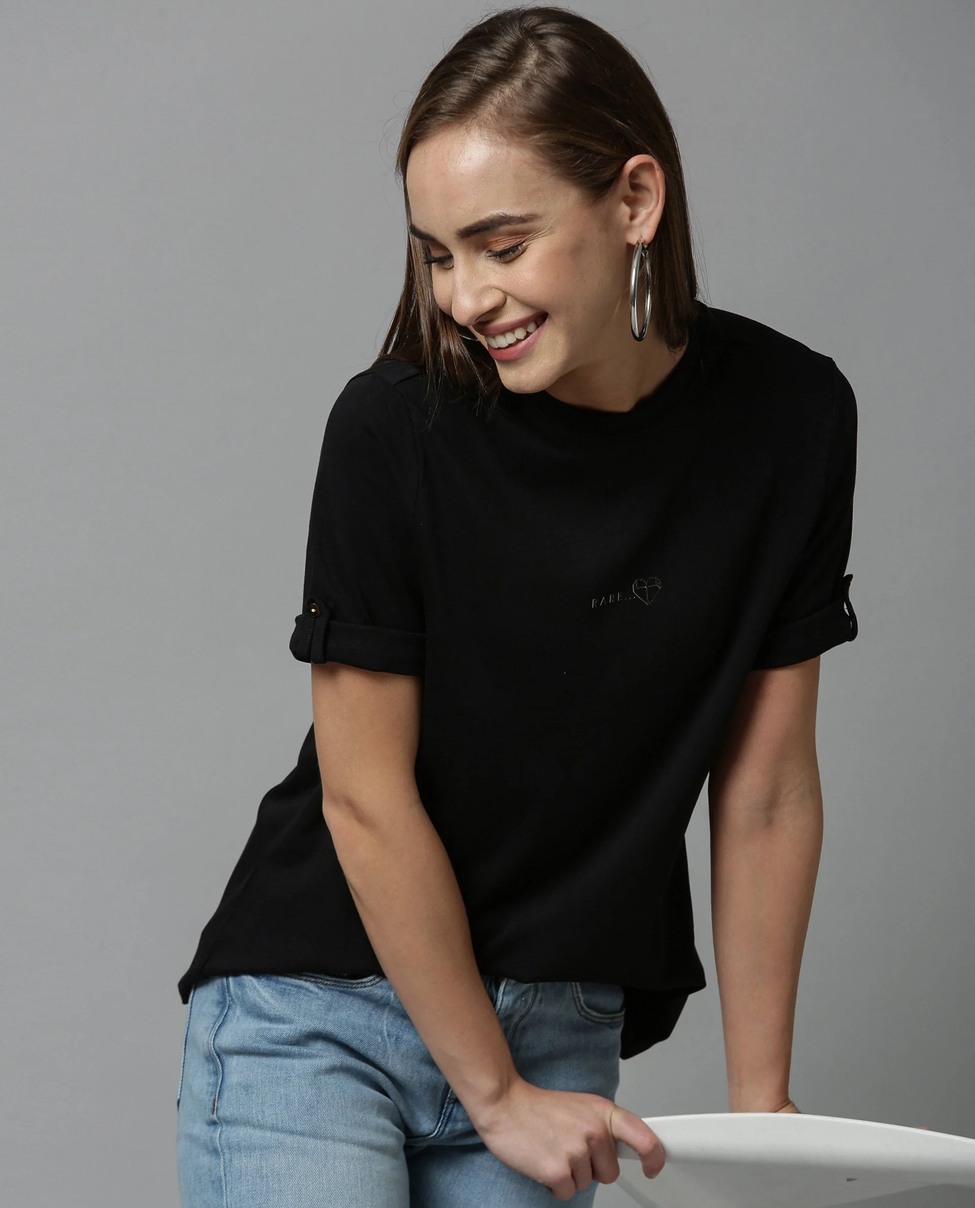 Rareism Women Nova Tee Black Top Short Sleeves - Image 5