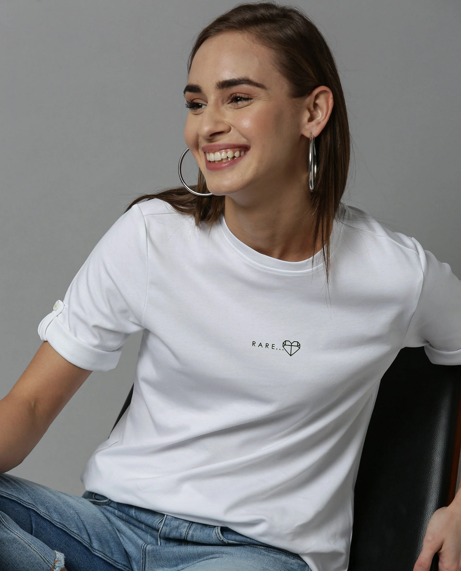 Rareism Women Nova Tee White Top Short Sleeves