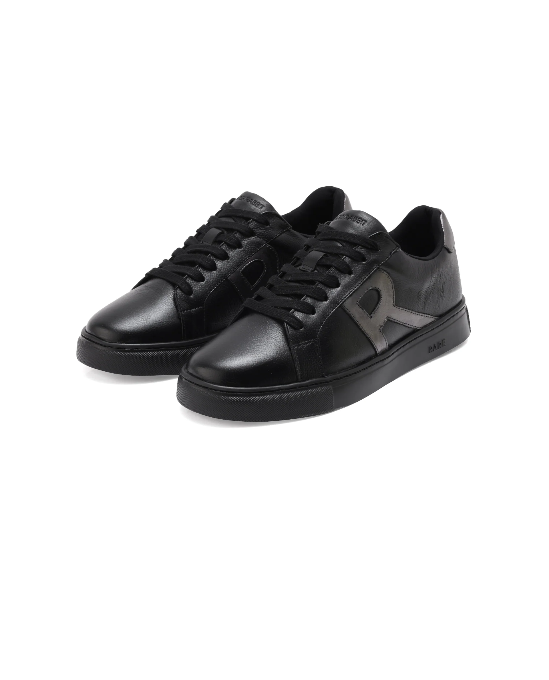 Rare Rabbit Men's Nova Pro Metallic Black Patent Leather Low-Top Lace-Up Sneaker Shoes - Image 3