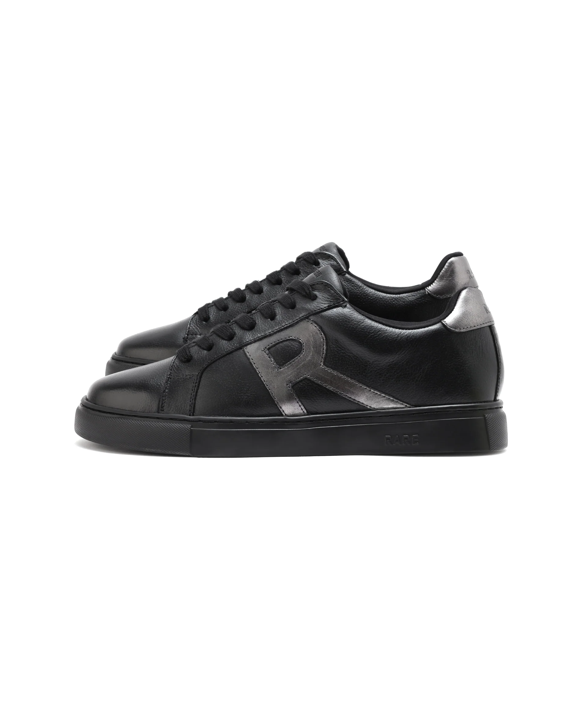 Rare Rabbit Men's Nova Pro Metallic Black Patent Leather Low-Top Lace-Up Sneaker Shoes - Image 5