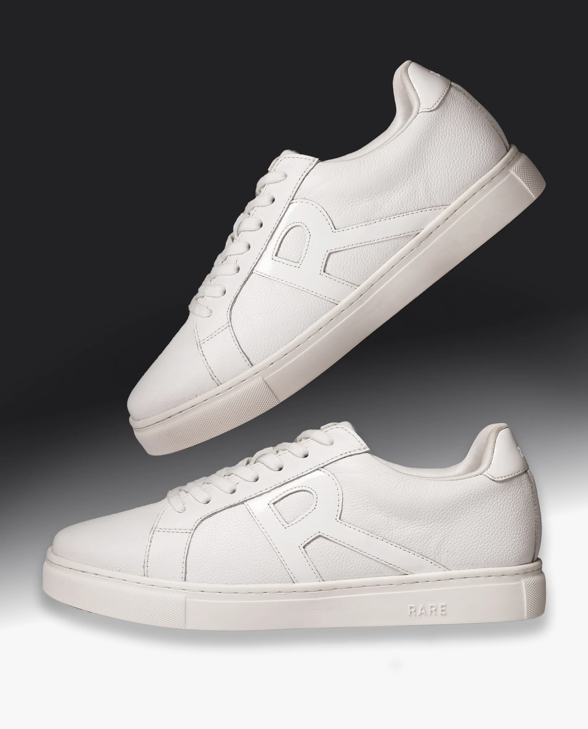 Rare Rabbit Men's Nova Pro Metallic White Patent Leather Low-Top Lace-Up Sneaker Shoes - Image 2