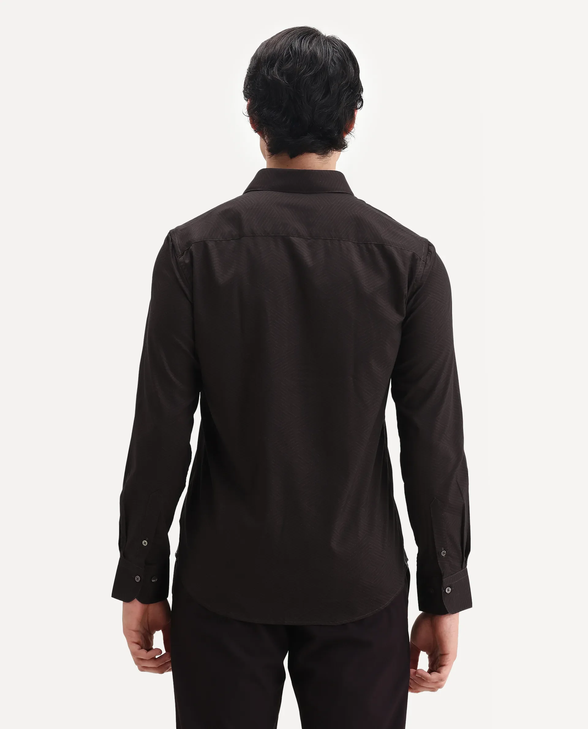 Rare Rabbit Men's Noven Maroon Cotton Geometric Print Regular Fit Full Sleeve Collared Shirt - Image 7