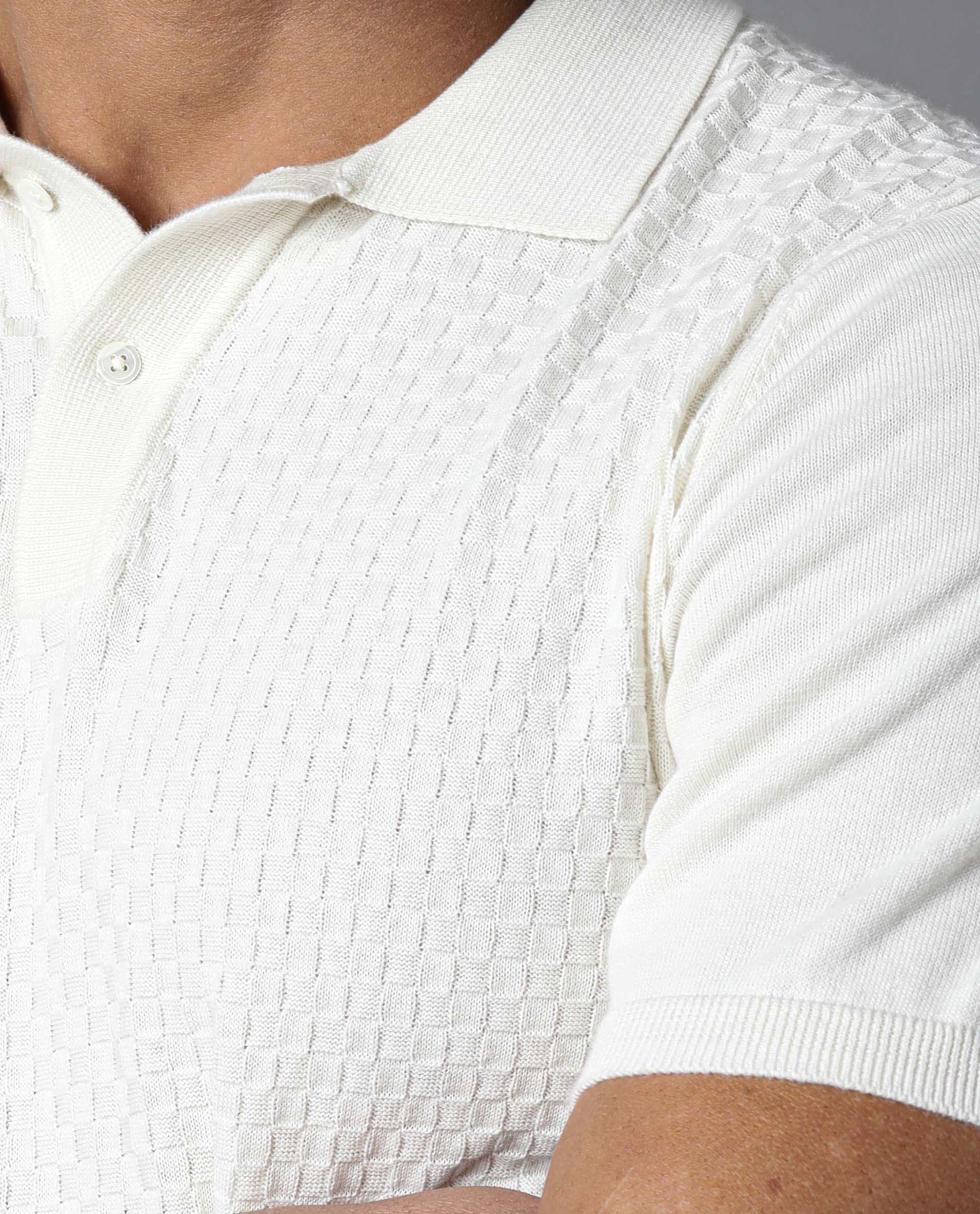 Rare Rabbit Men's Novva Offwhite Cotton Slim Fit Half Sleeve Polo - Image 4