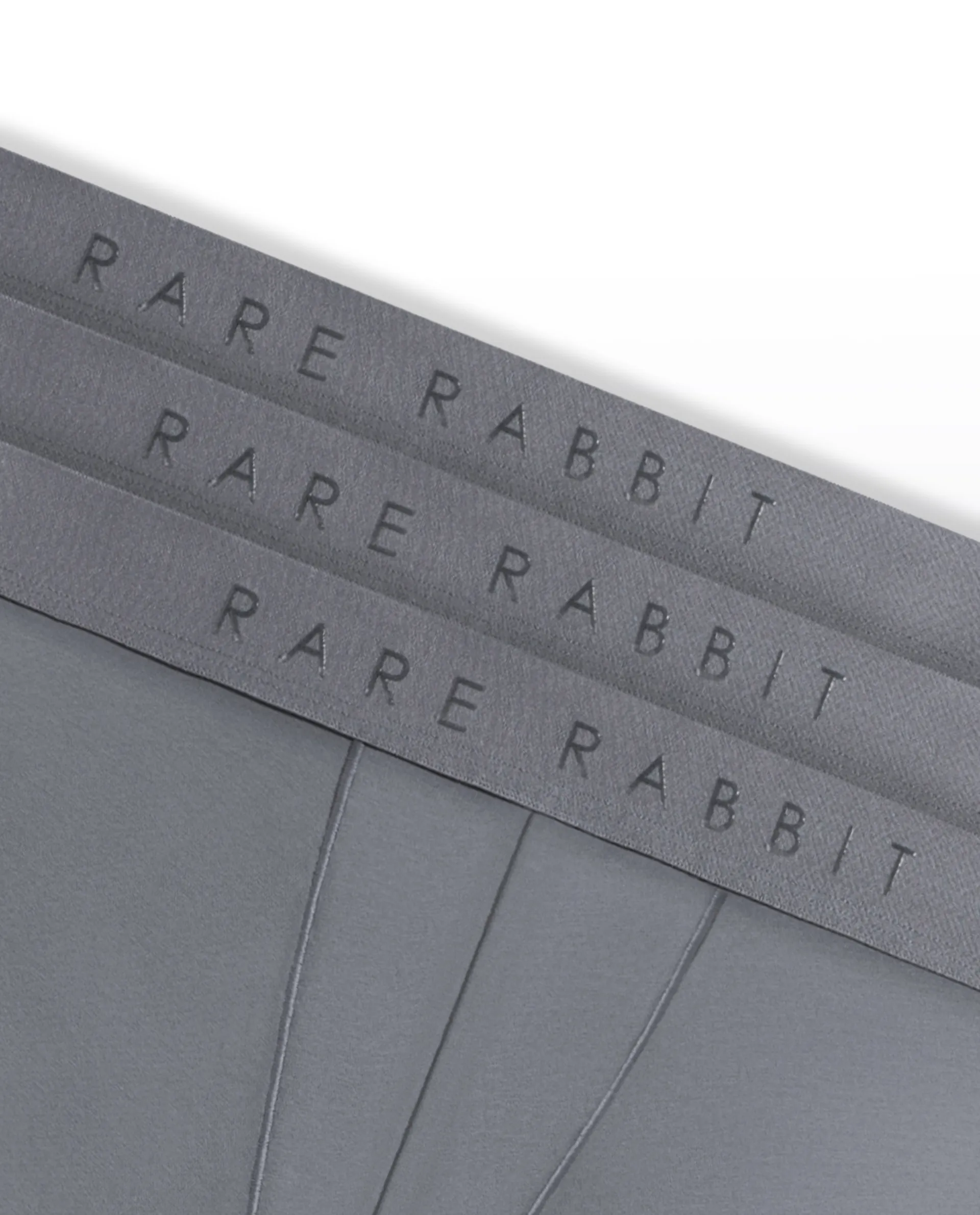 Rare Rabbit Men Now Grey Soft Cotton Stretch Trunks (Pack Of 3) - Image 2
