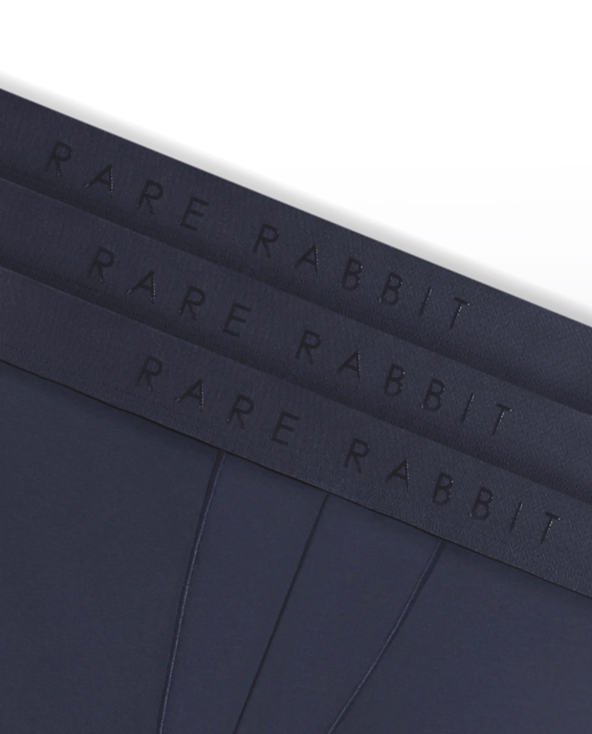 Rare Rabbit Men Now Navy Soft Cotton Stretch Trunks (Pack Of 3) - Image 2